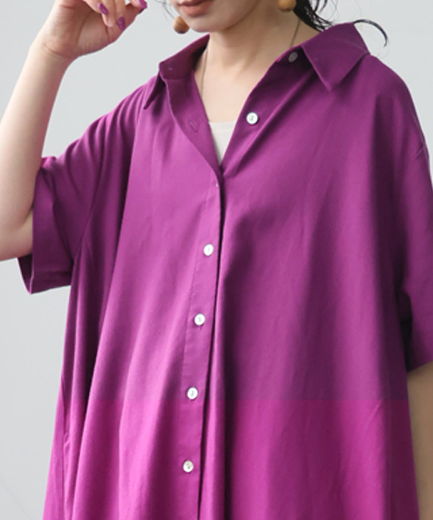 Linen Blend Shirt Dress Ladies