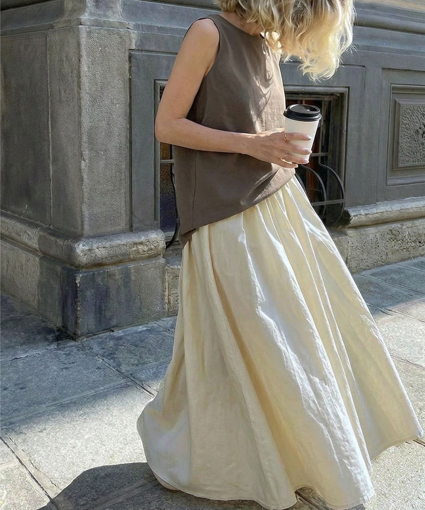 Linen Blend Tank Top Ladies