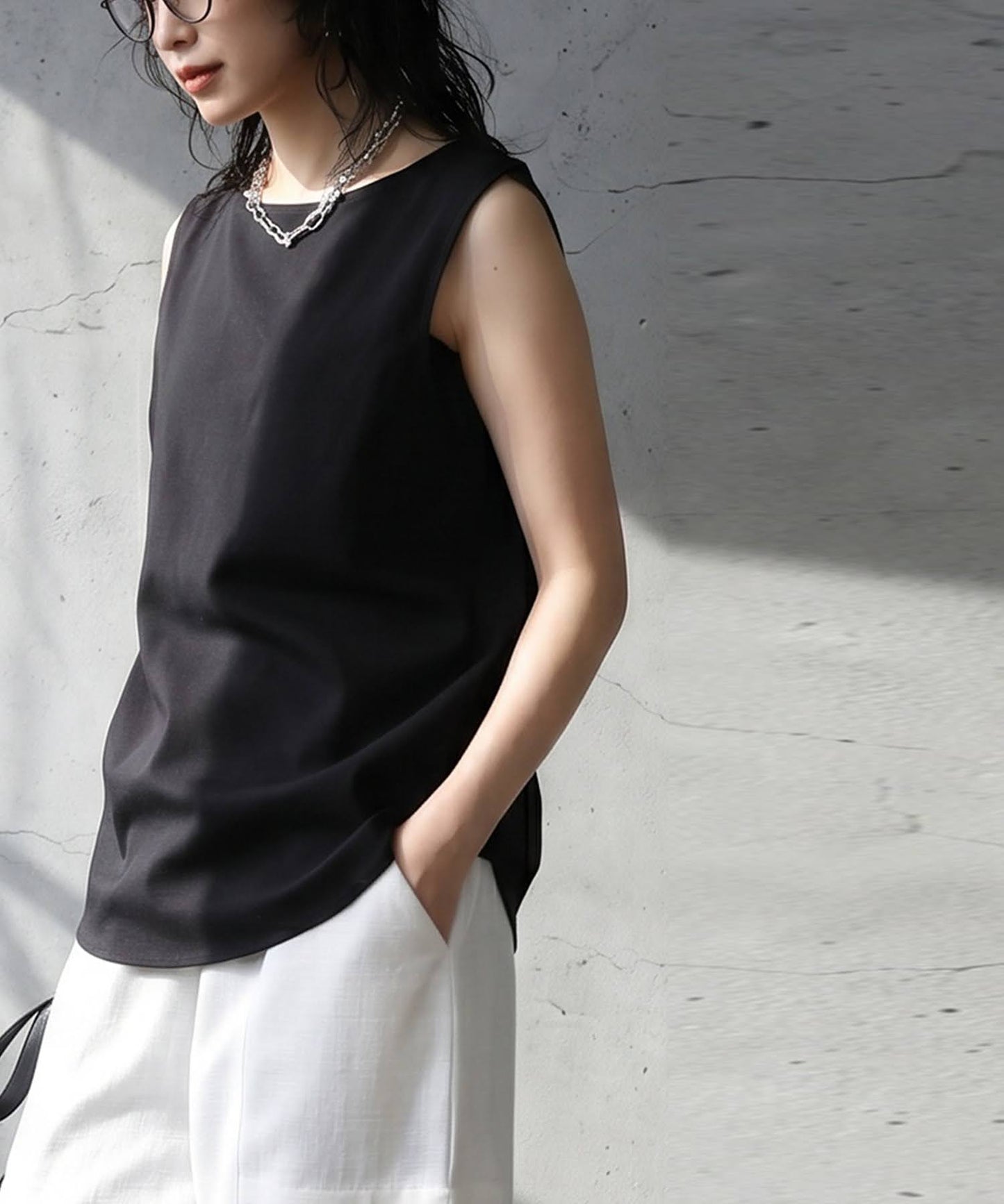 Linen Blend Tank Top Ladies