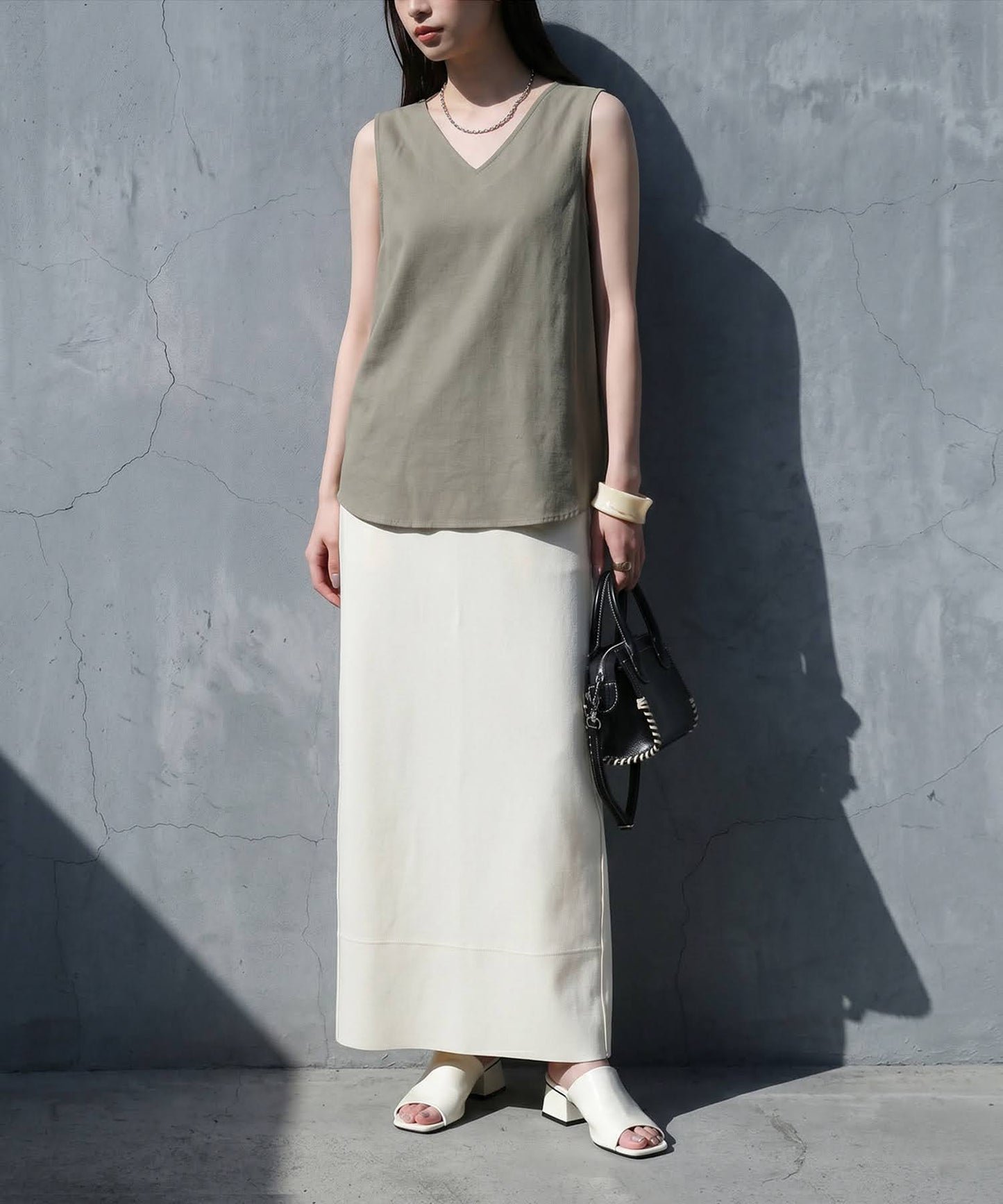 Linen Blend Tank Top Ladies