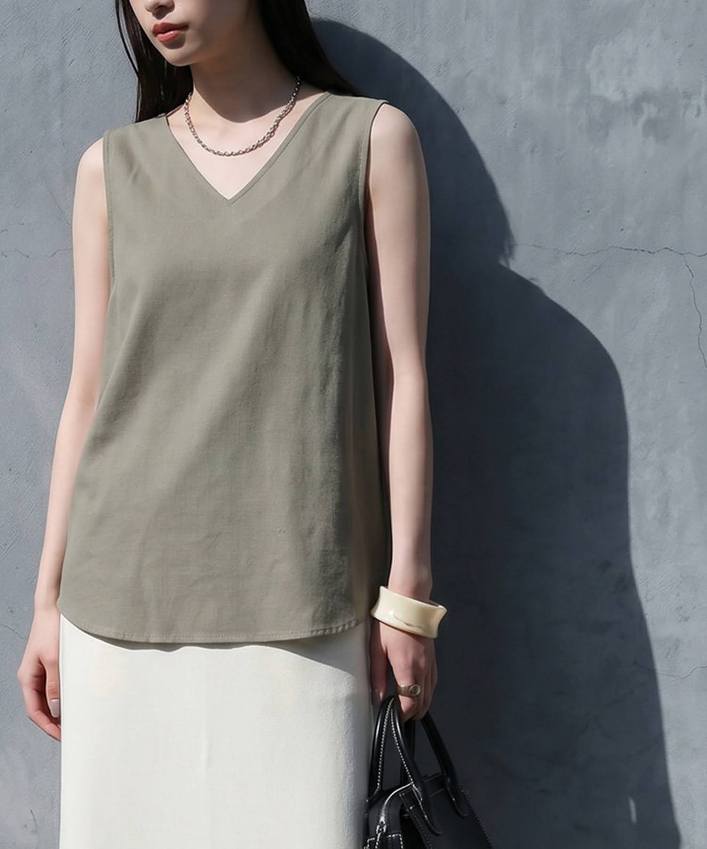 Linen Blend Tank Top Ladies