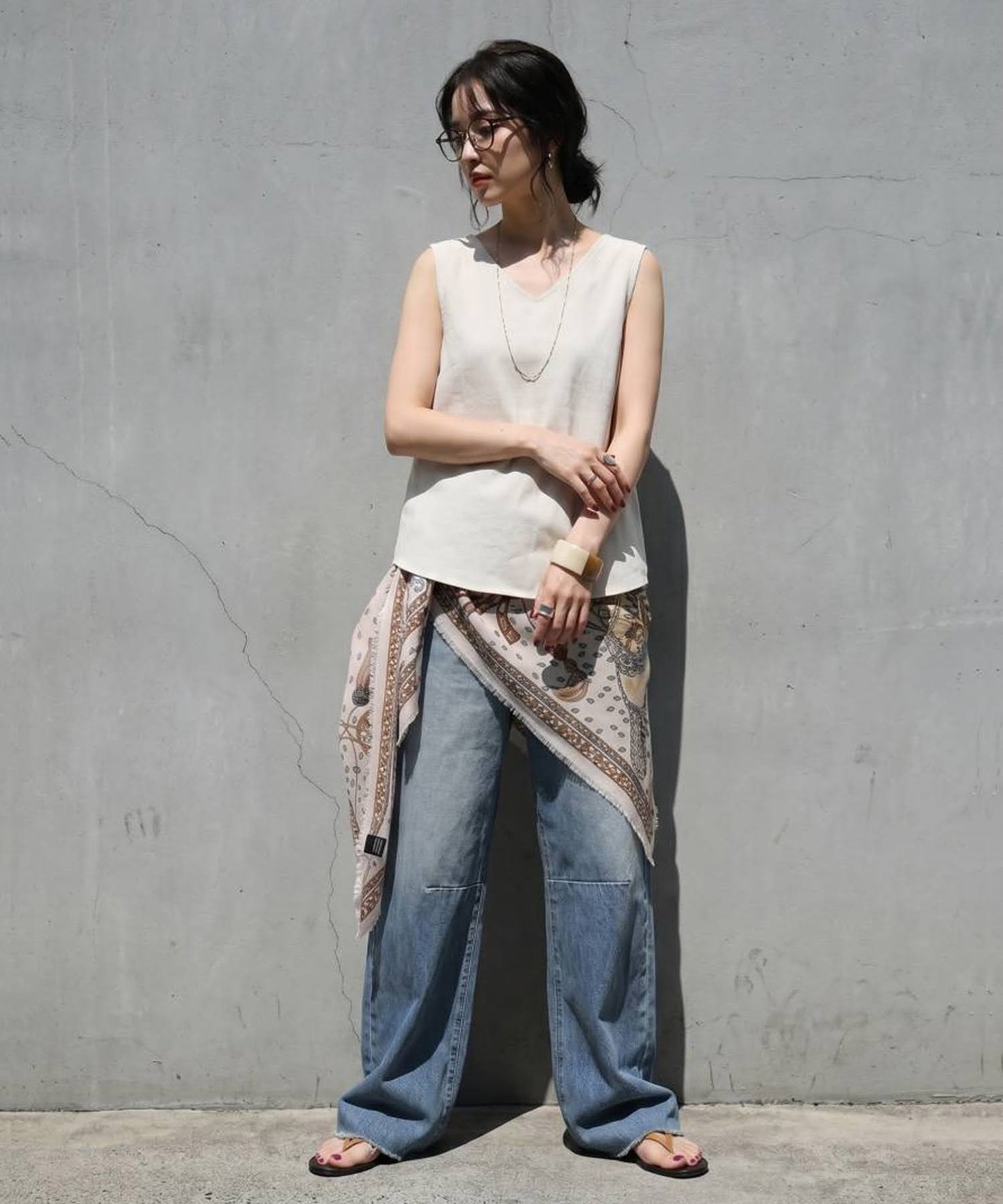 Linen Blend Tank Top Ladies