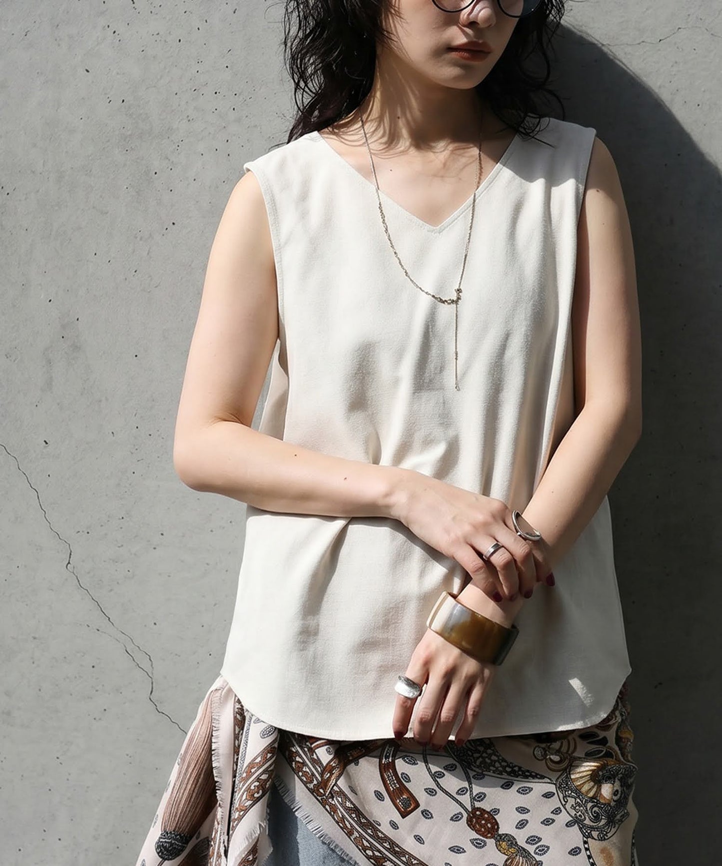 Linen Blend Tank Top Ladies