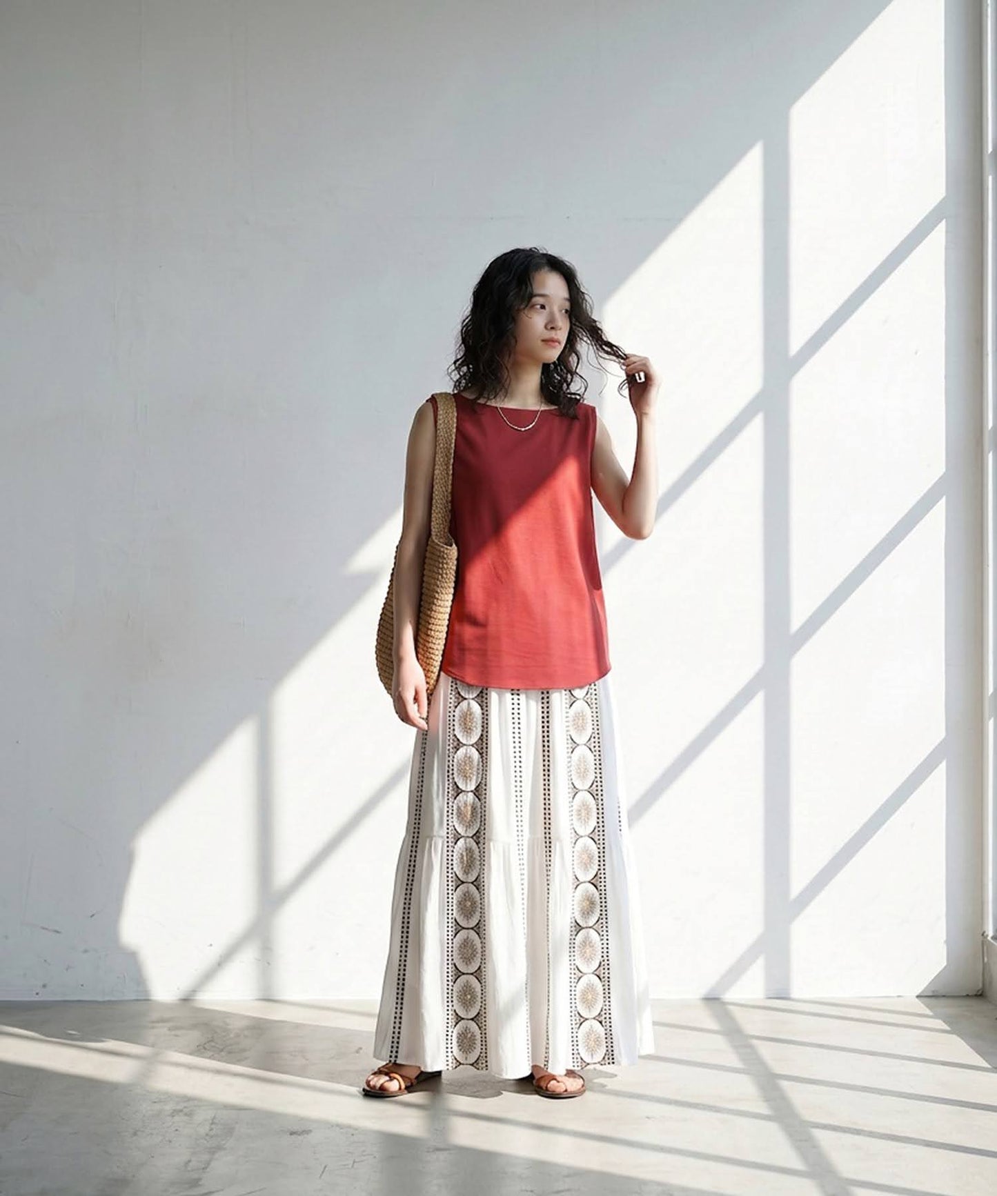 Linen Blend Tank Top Ladies
