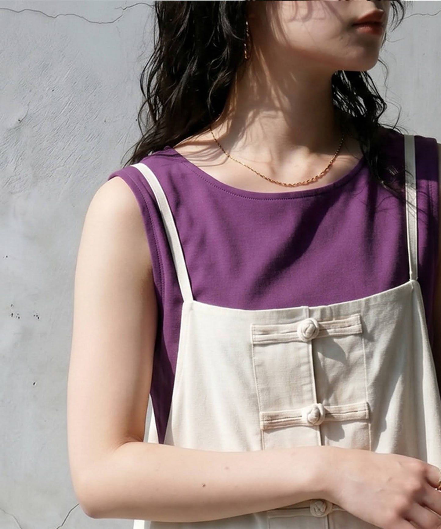 Linen Blend Tank Top Ladies