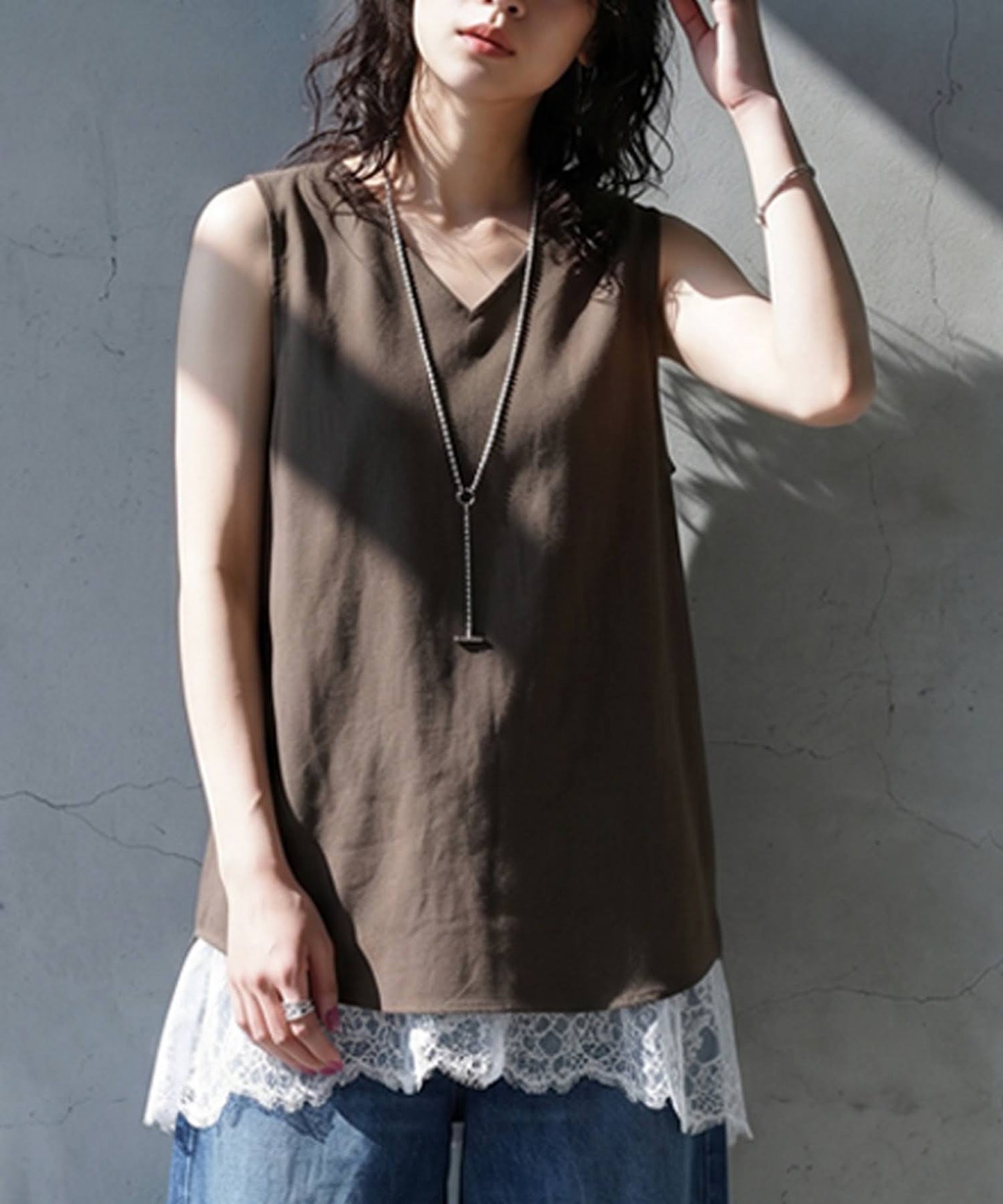 Linen Blend Tank Top Ladies