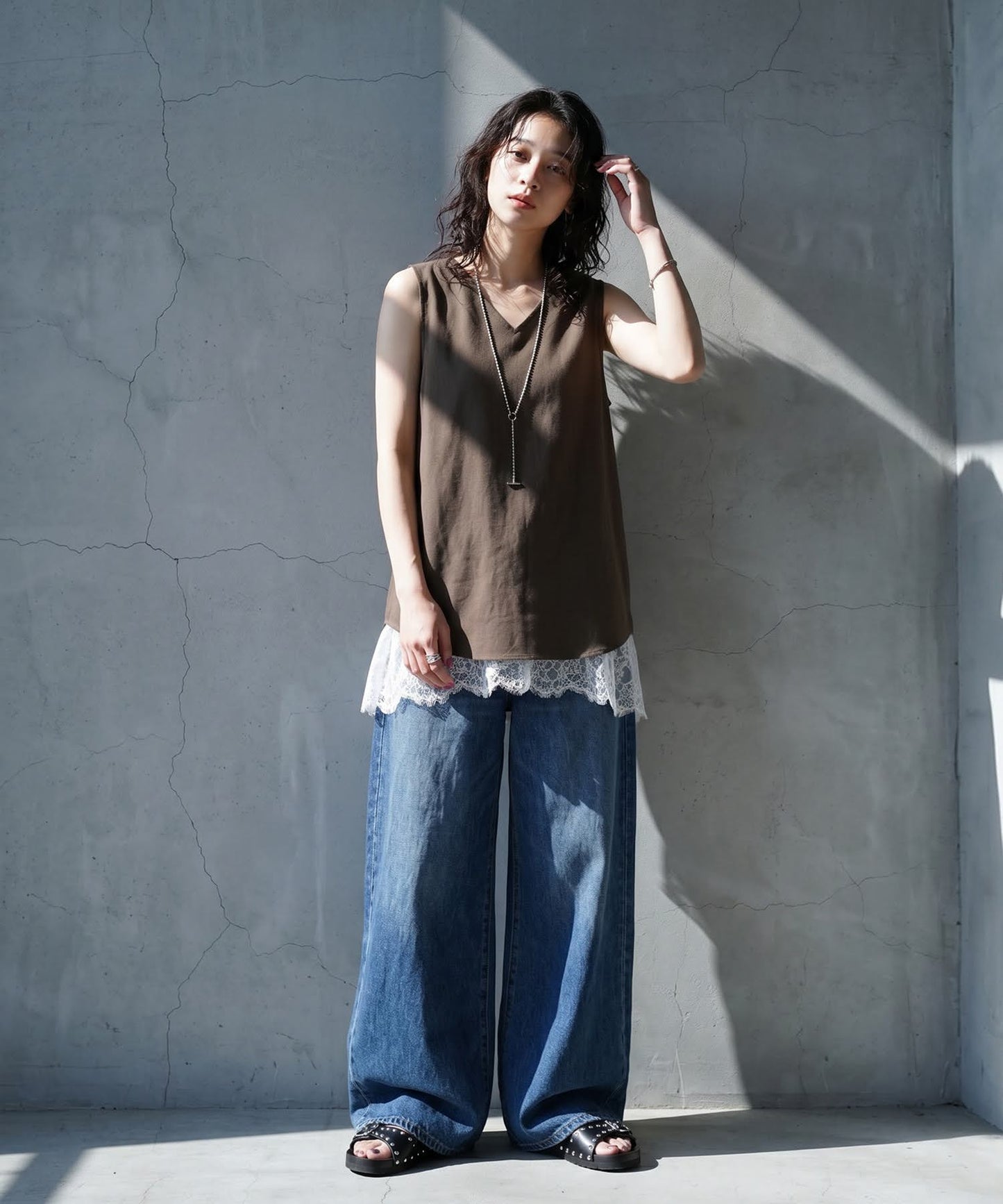 Linen Blend Tank Top Ladies