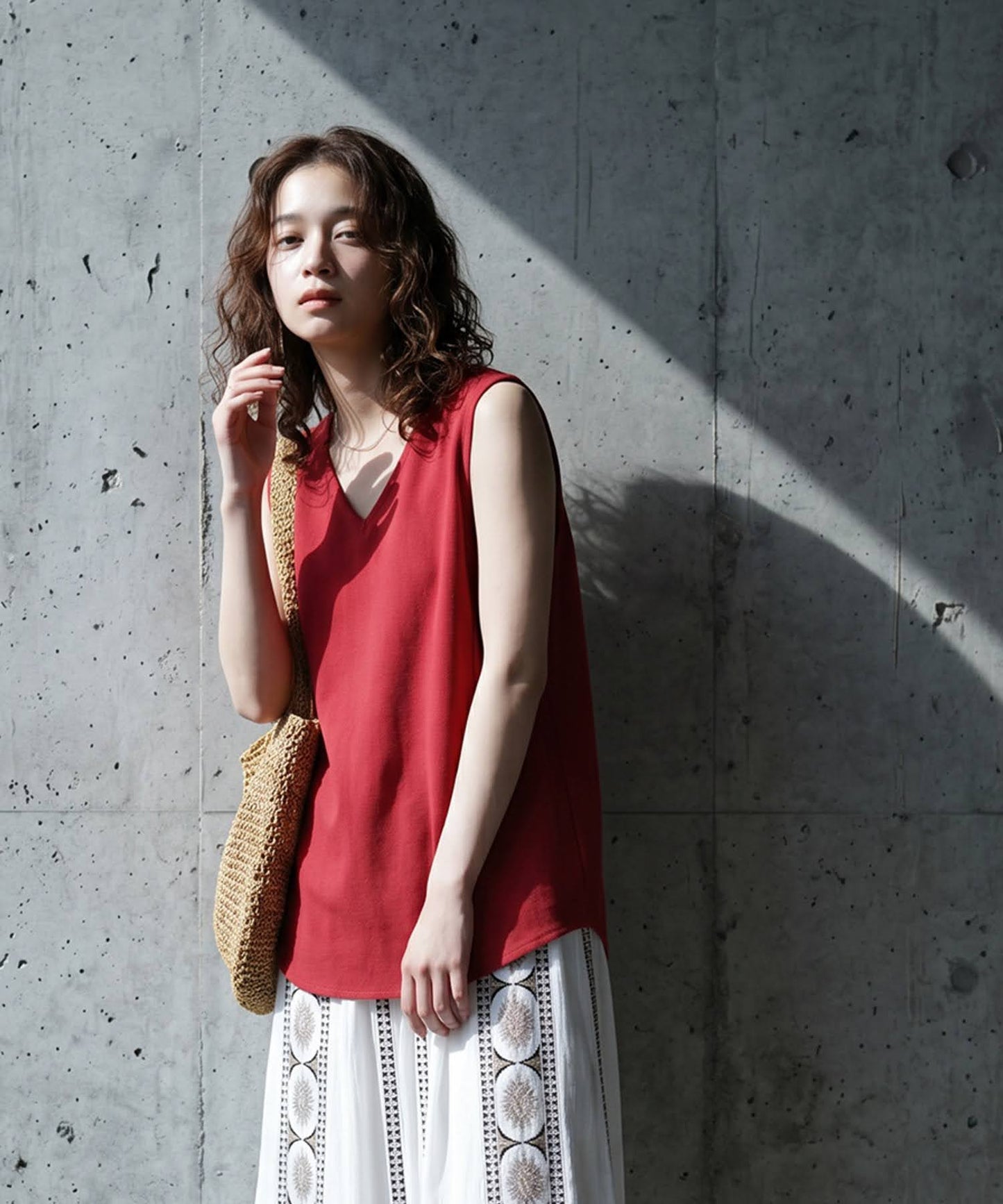 Linen Blend Tank Top Ladies