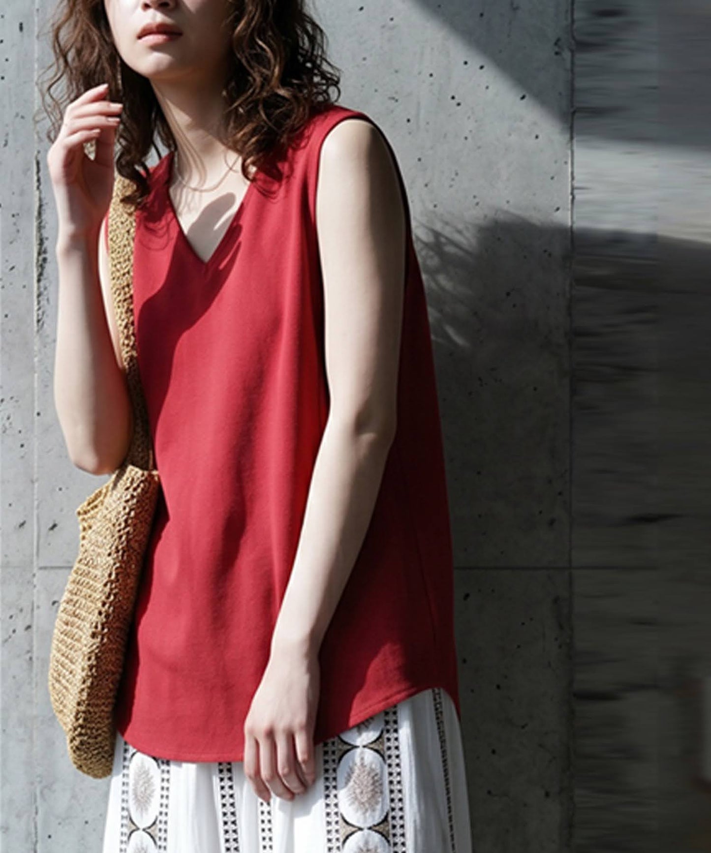 Linen Blend Tank Top Ladies