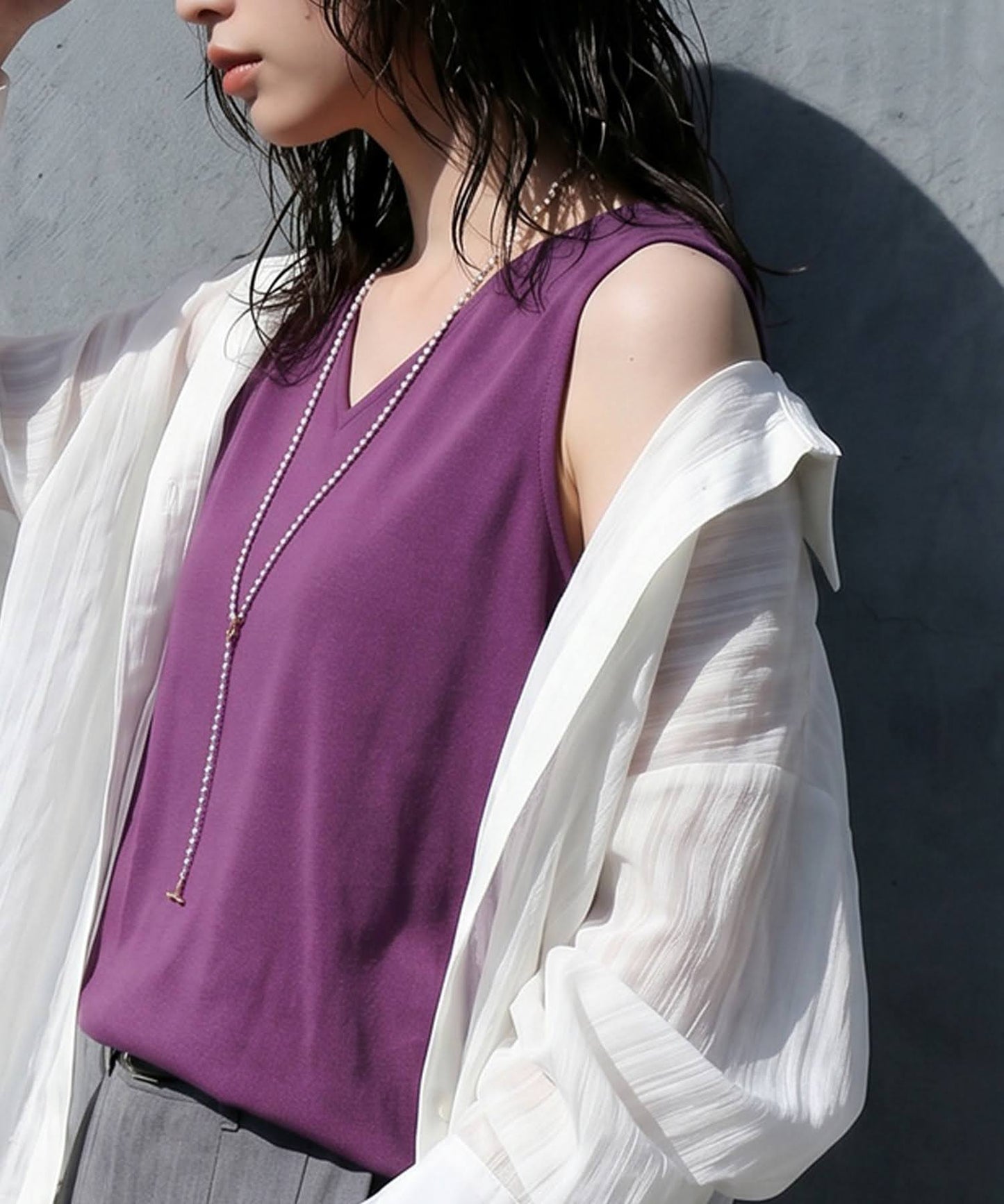 Linen Blend Tank Top Ladies