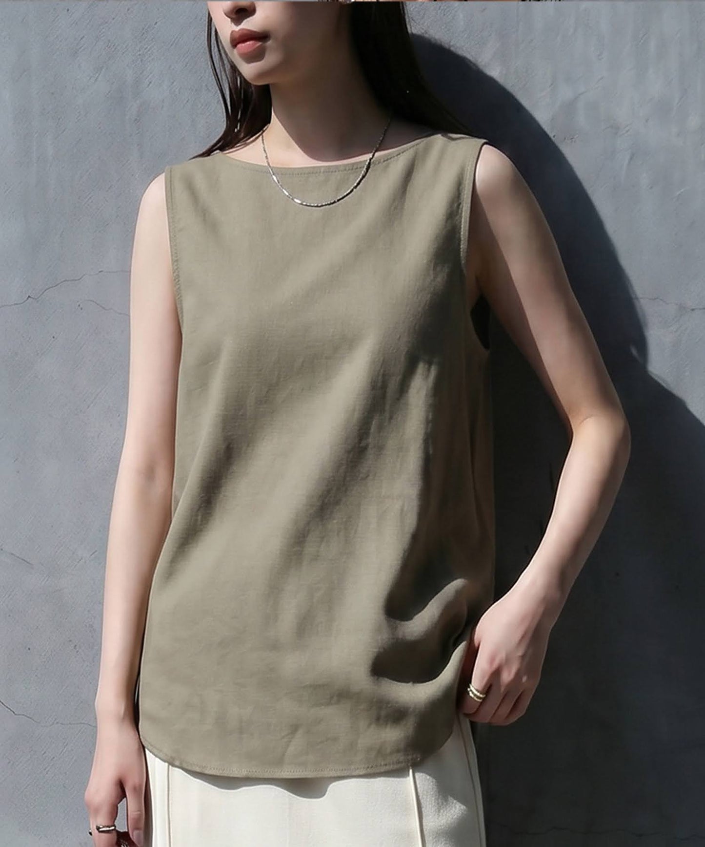Linen Blend Tank Top Ladies