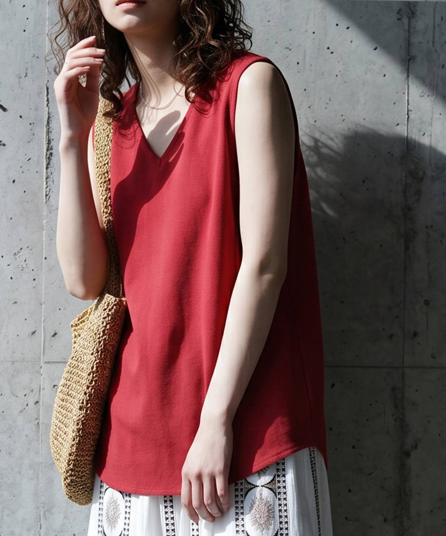 Linen Blend Tank Top Ladies