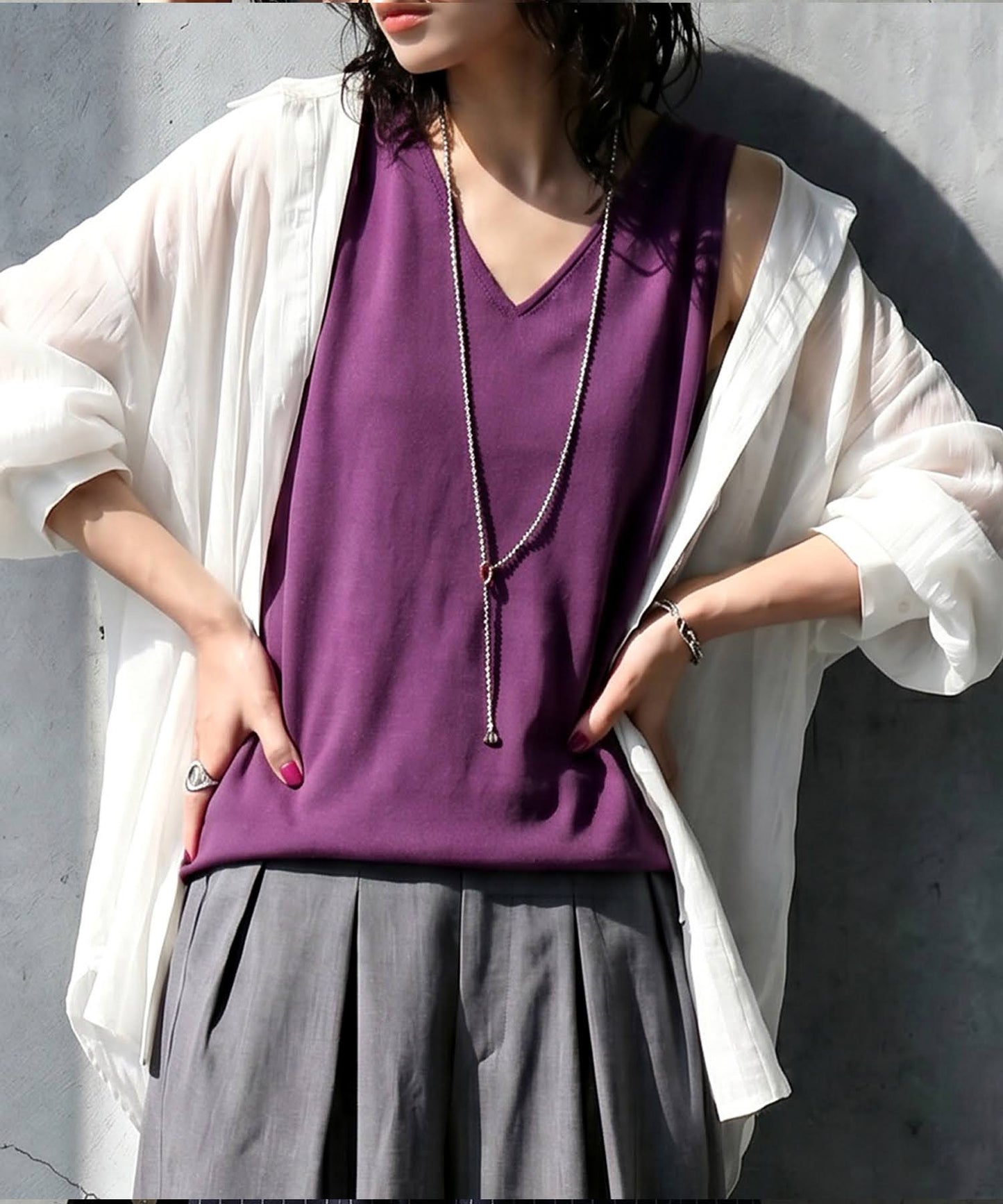 Linen Blend Tank Top Ladies