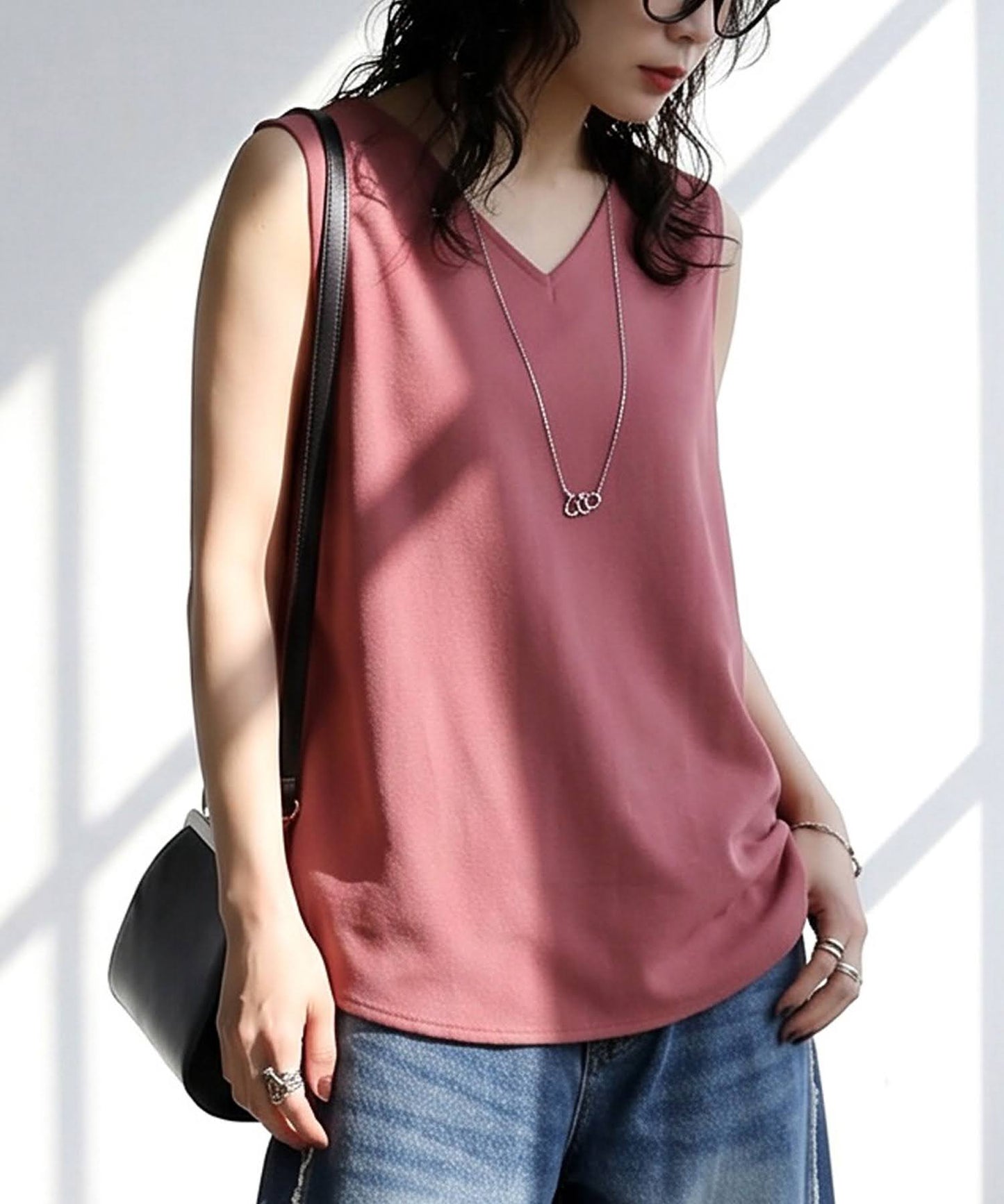 Linen Blend Tank Top Ladies