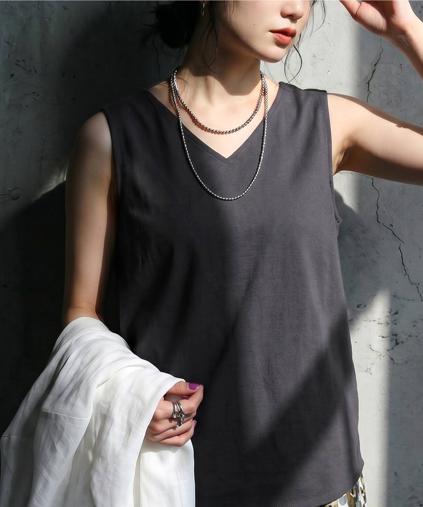 Linen Blend Tank Top Ladies