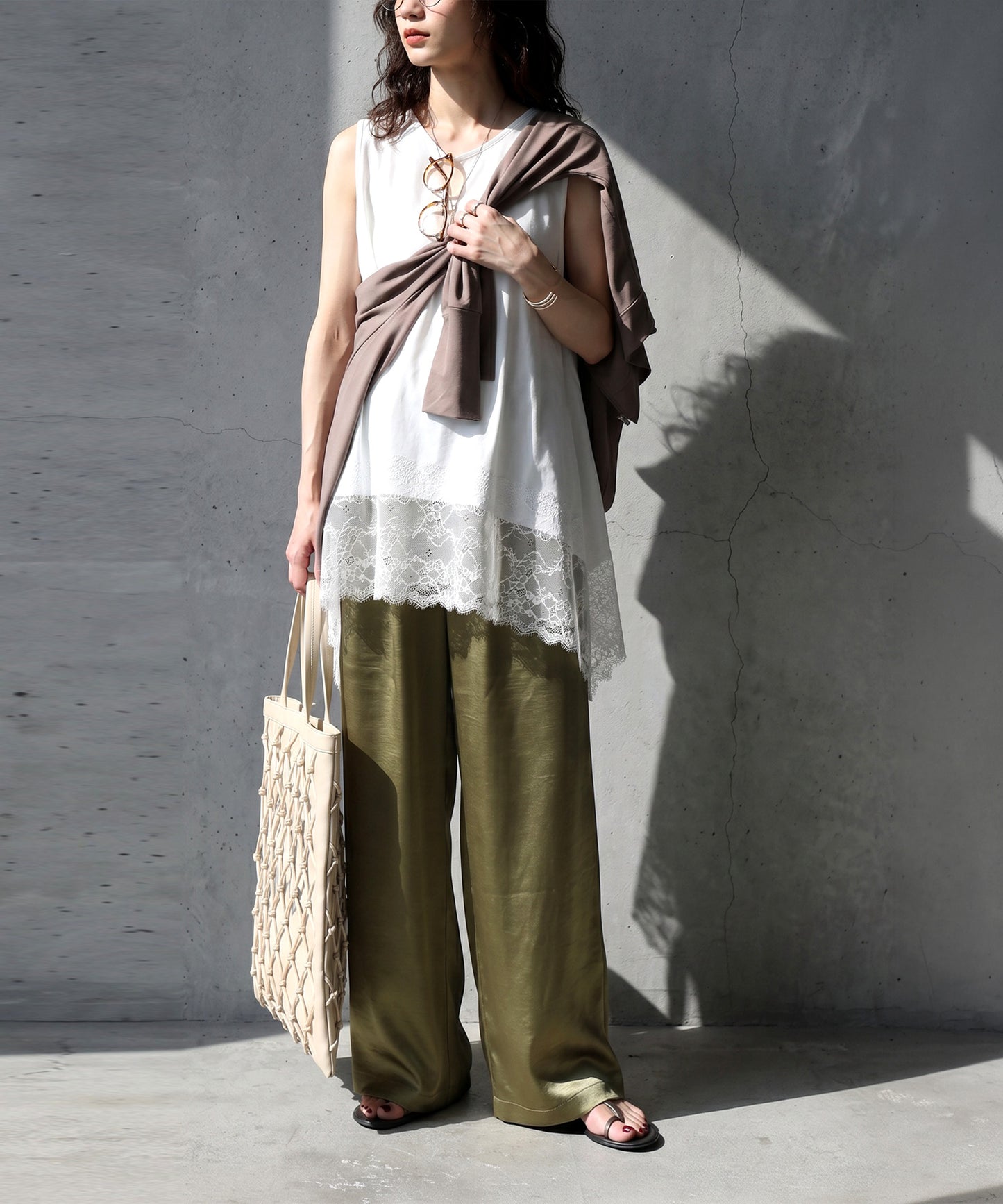Cool-Touch, Lace-Hem Layered Tank Top Ladies