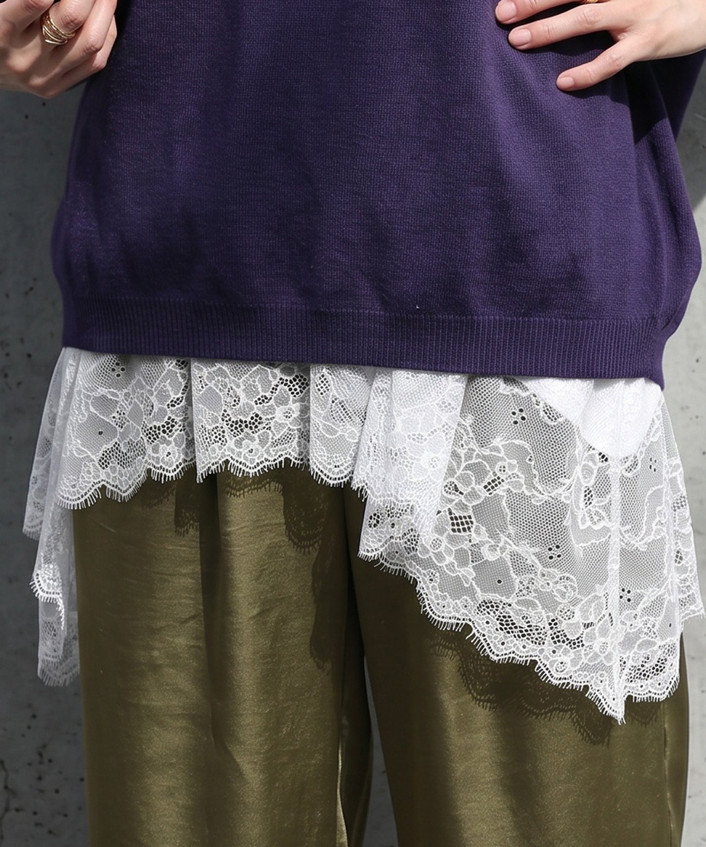 Cool-Touch, Lace-Hem Layered Tank Top Ladies