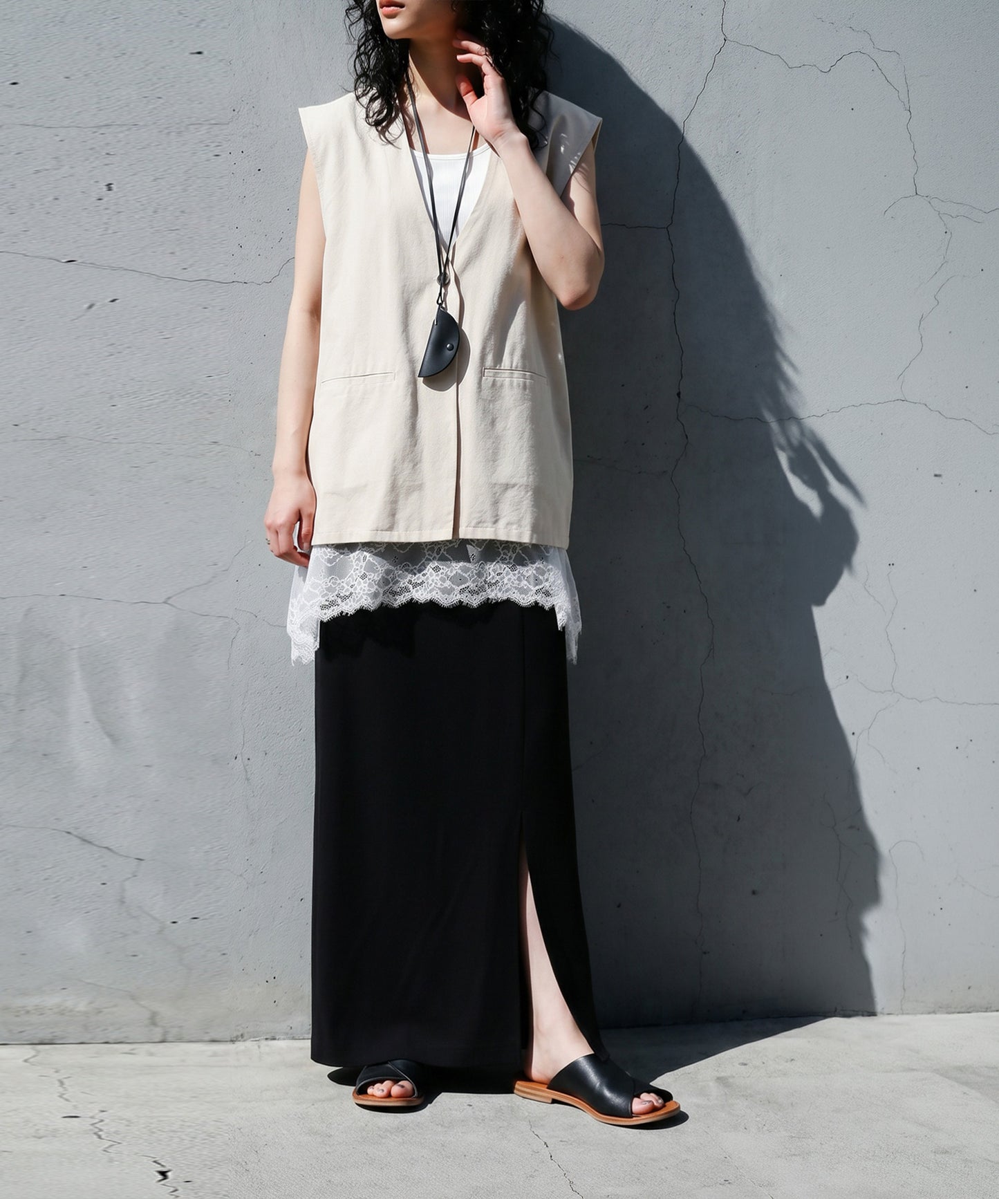 Cool-Touch, Lace-Hem Layered Tank Top Ladies