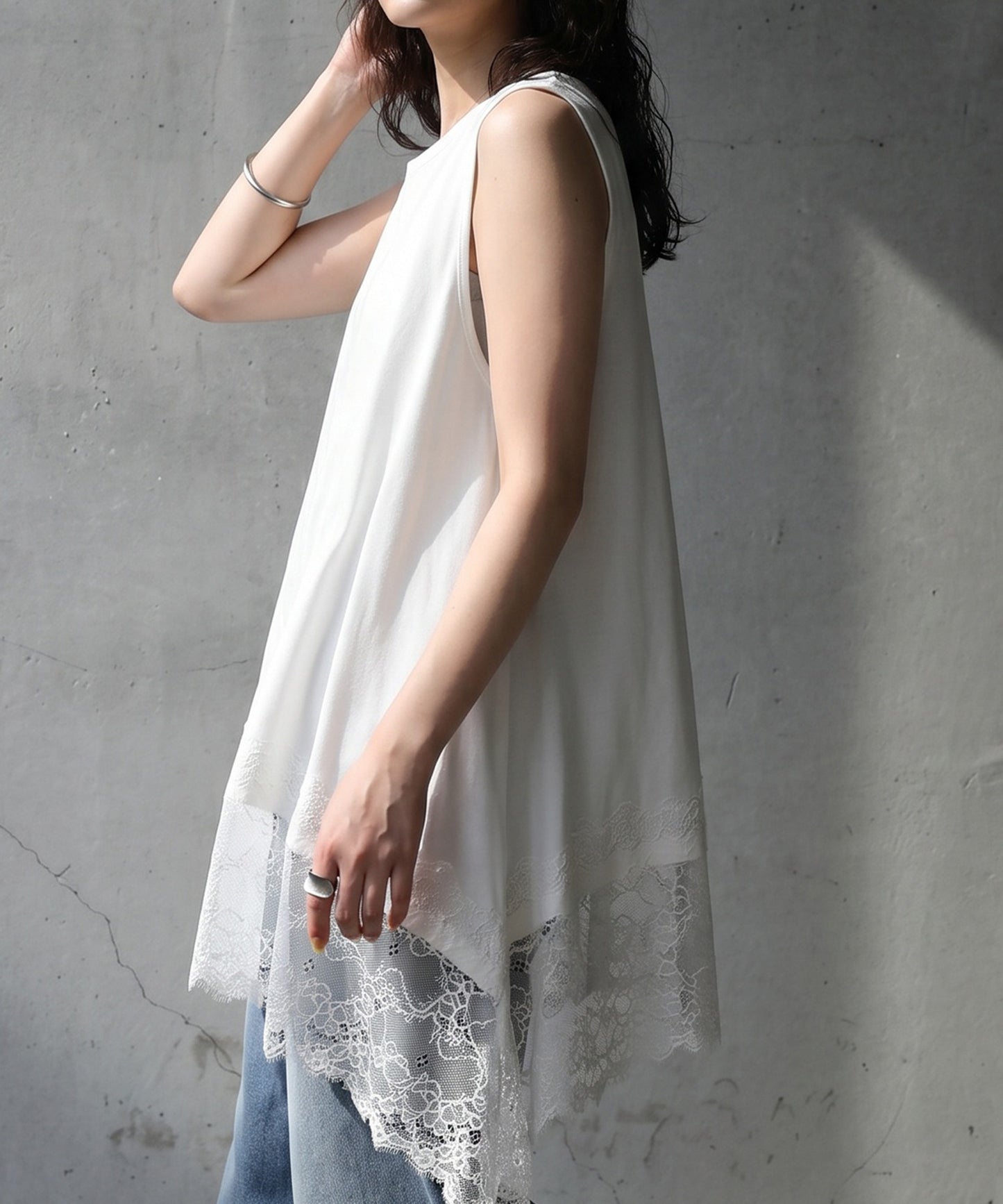 Cool-Touch, Lace-Hem Layered Tank Top Ladies