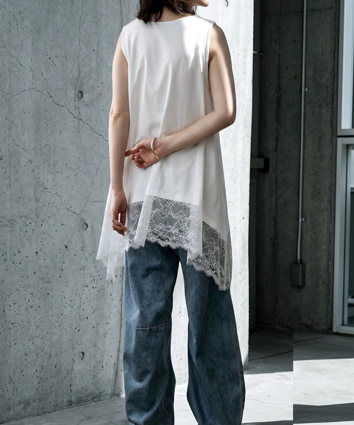 Cool-Touch, Lace-Hem Layered Tank Top Ladies