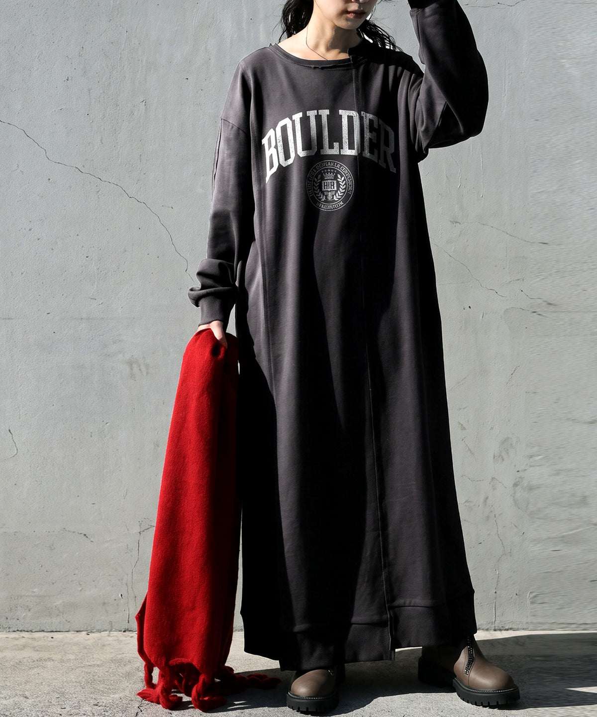 College Logo Sweatshirt Dress Ladies