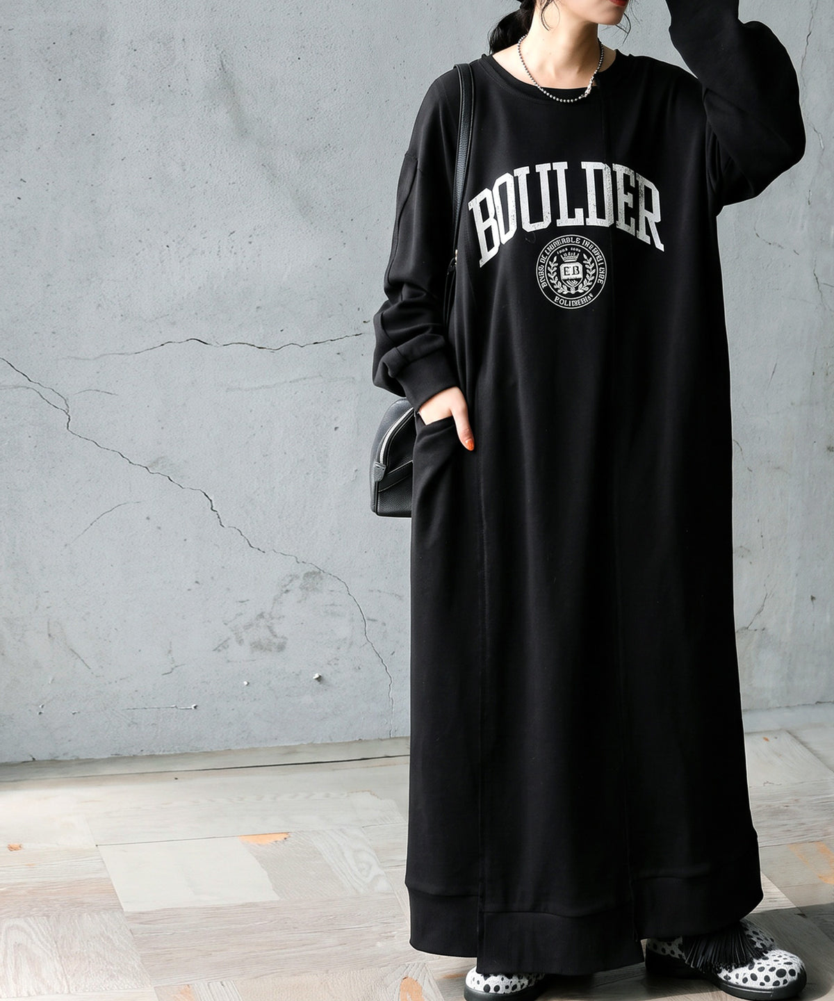 College Logo Sweatshirt Dress Ladies