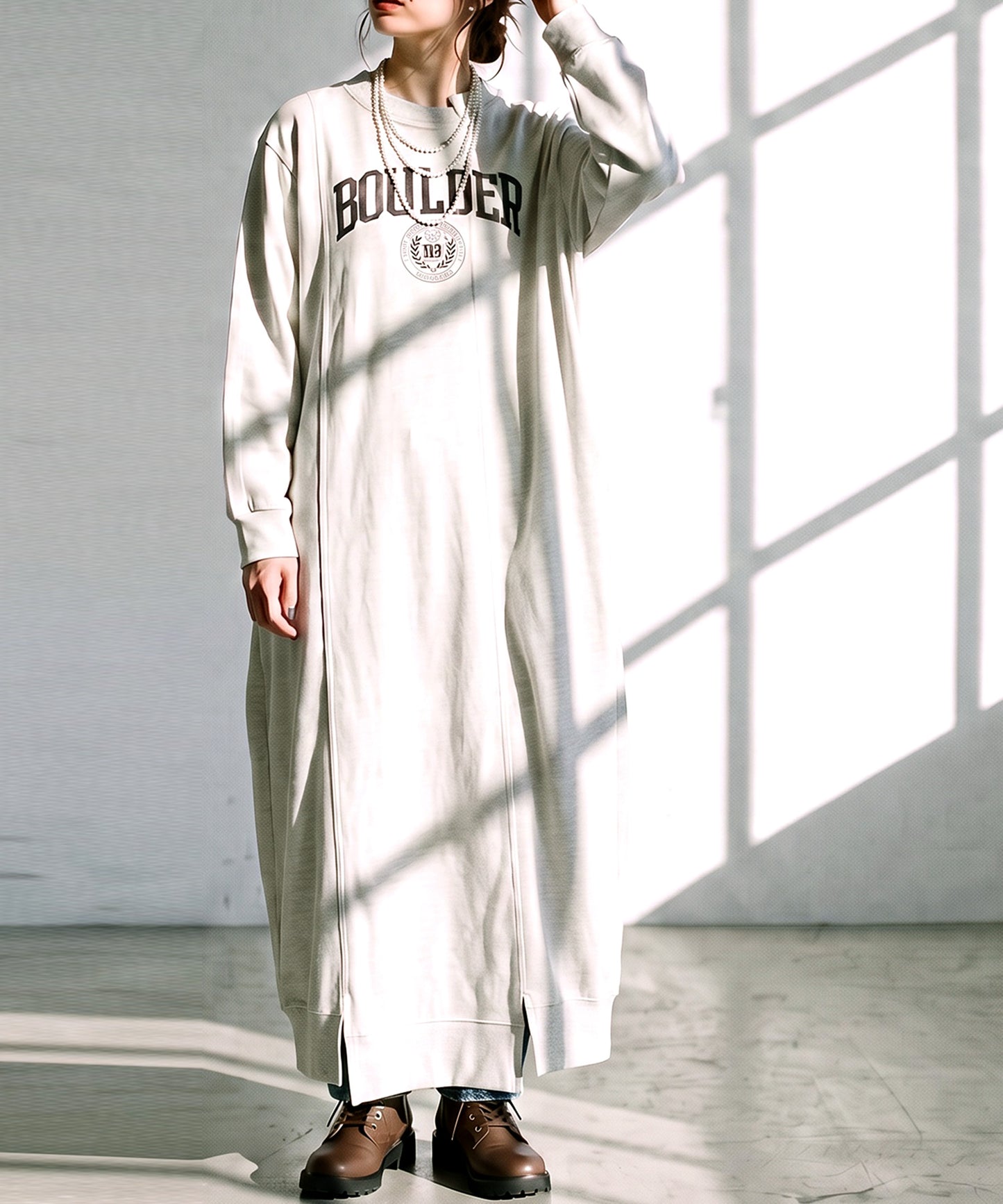 College Logo Sweatshirt Dress Ladies