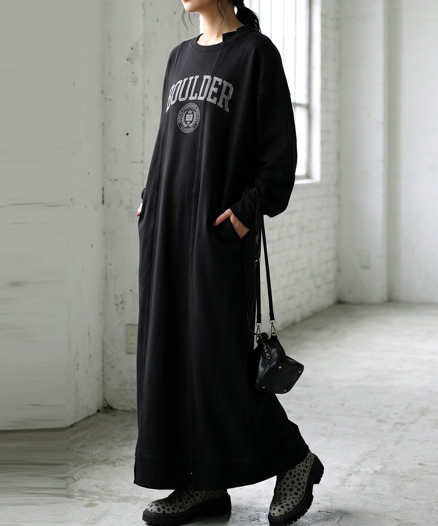College Logo Sweatshirt Dress Ladies
