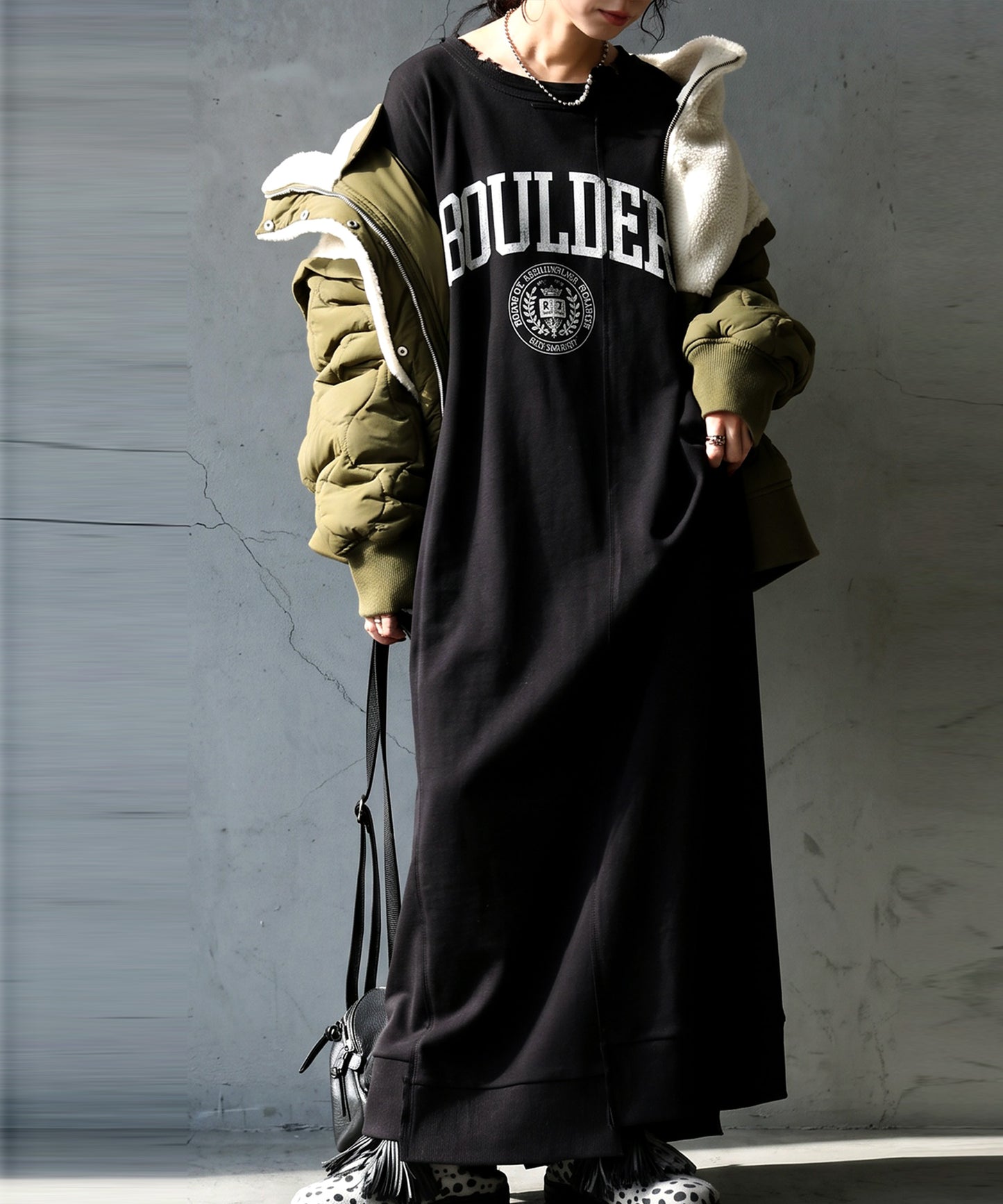 College Logo Sweatshirt Dress Ladies