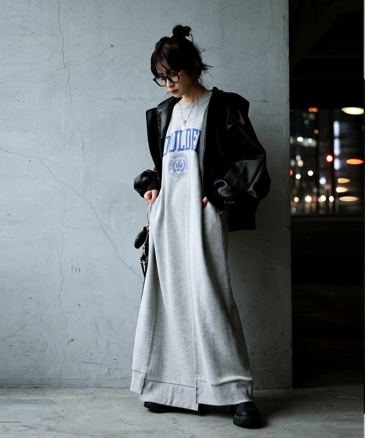 College Logo Sweatshirt Dress Ladies