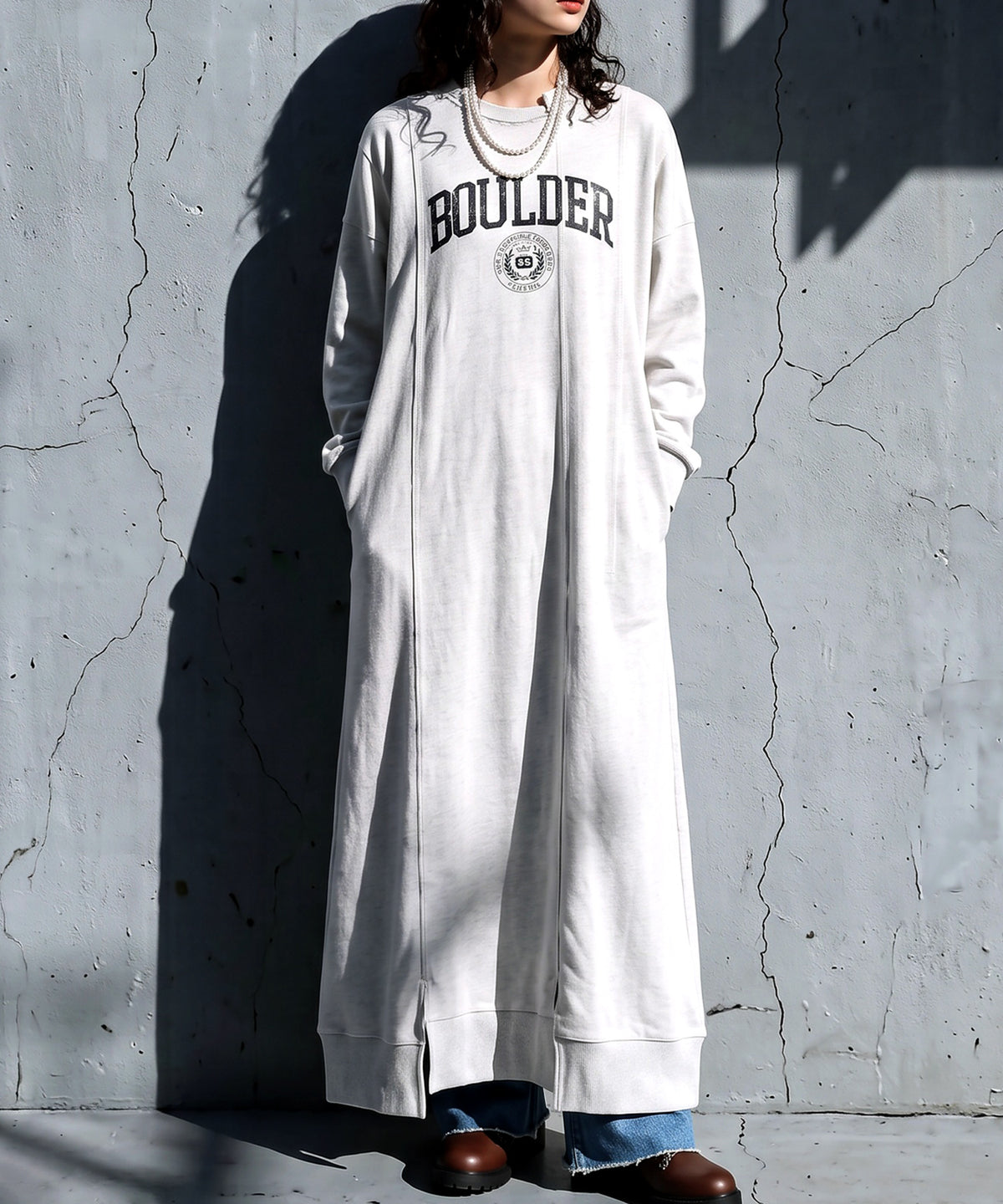 College Logo Sweatshirt Dress Ladies