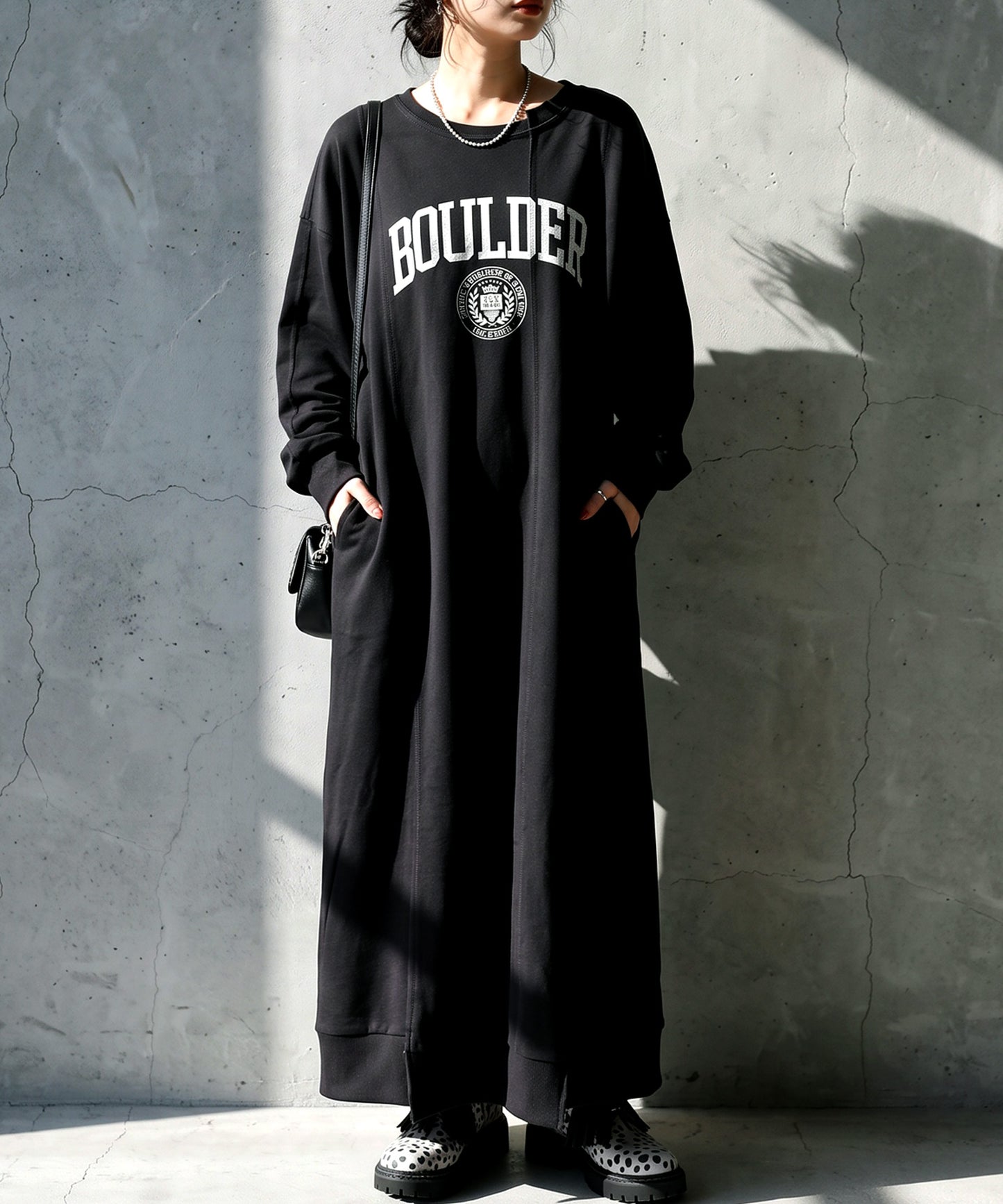 College Logo Sweatshirt Dress Ladies