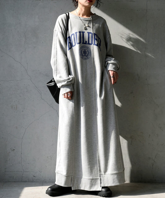 College Logo Sweatshirt Dress Ladies