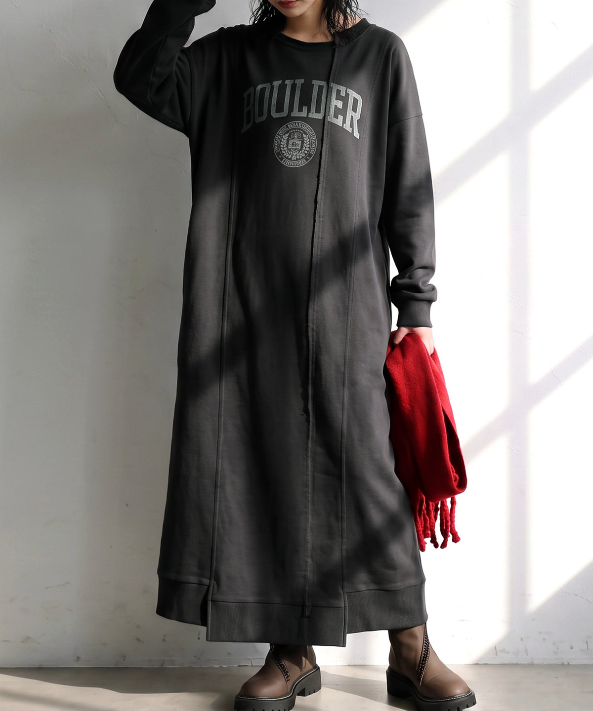 College Logo Sweatshirt Dress Ladies