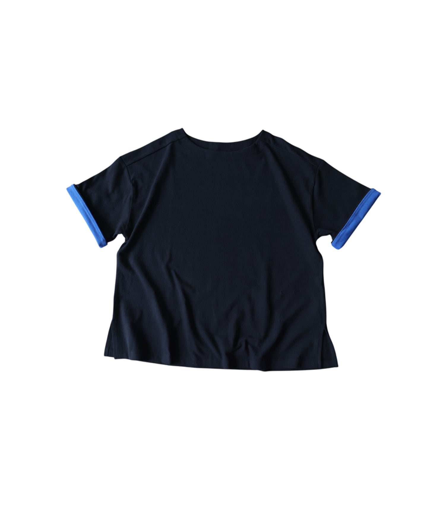 Powder Touch 100% Cotton Boat Neck Color Block T-Shirt Ladies