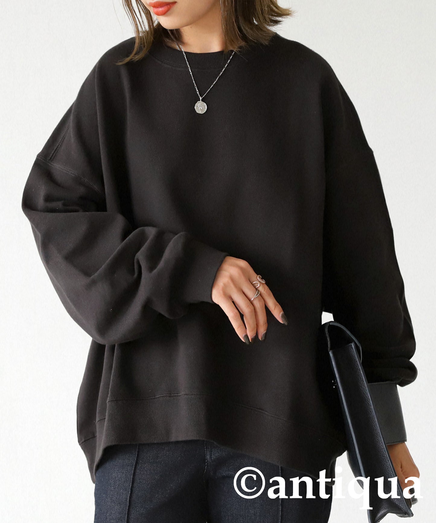 Short length Plullover Ladies sweatshirt pile fabric