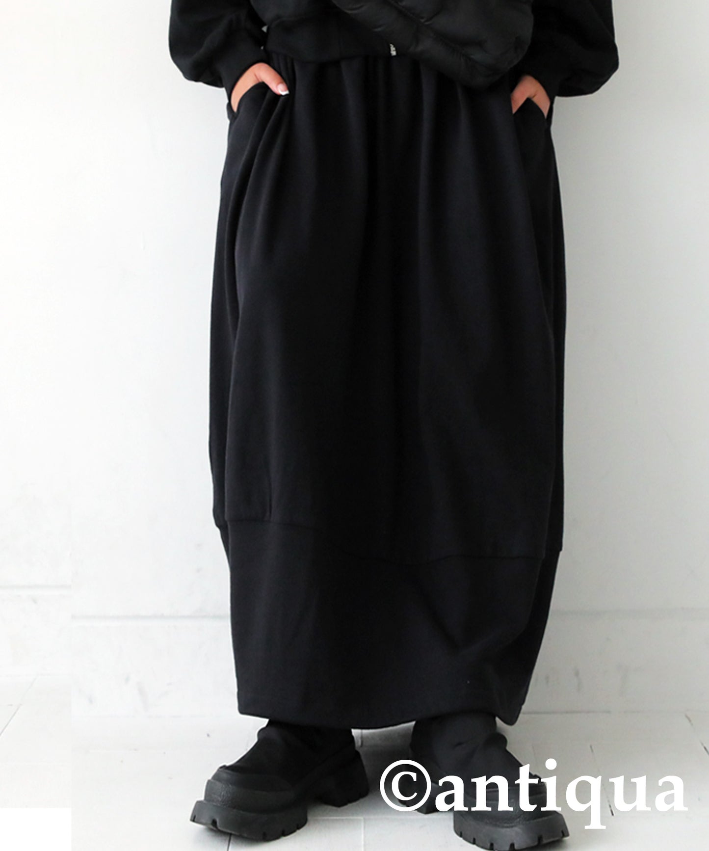 Ladies baloon long skirt with french terry