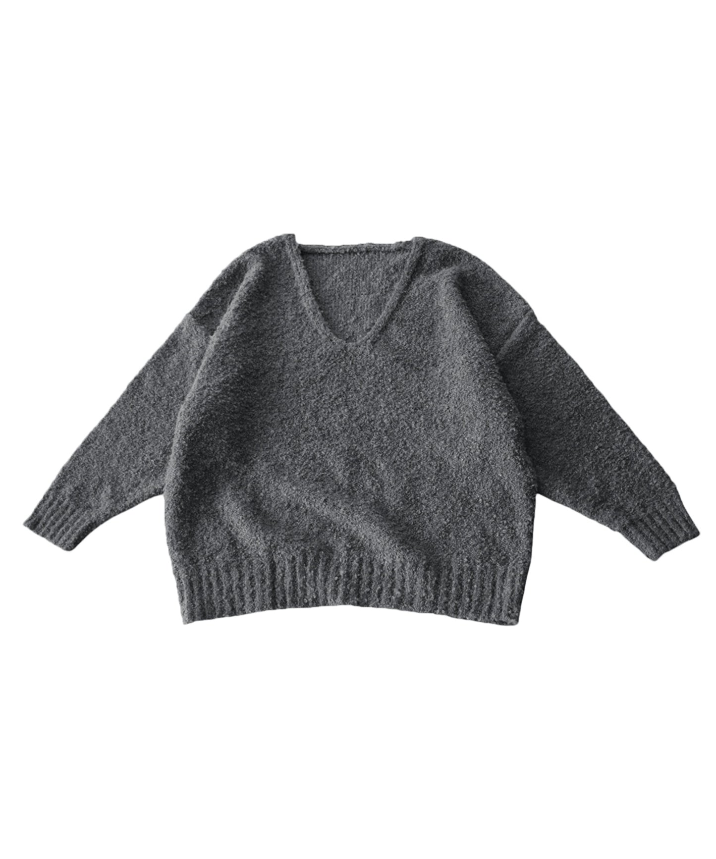 Bouclé V-Neck Knit Ladies