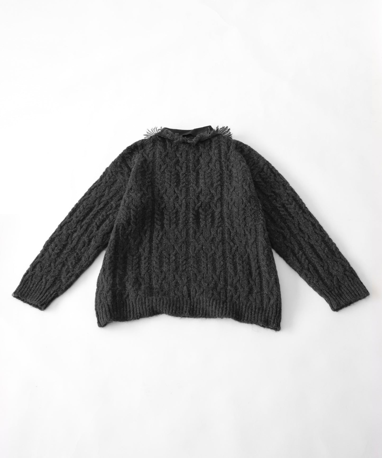 Layered Fringe Knit Shirt Unisex