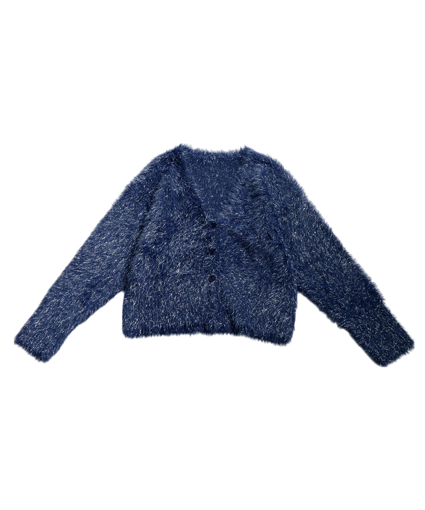 Glitter Shaggy Knit Cardigan Ladies