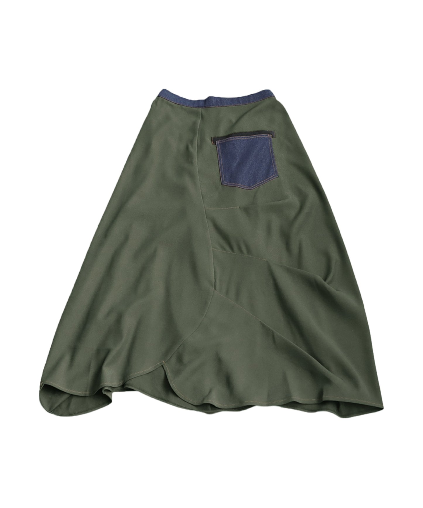 Different Material Tuck Skirt Ladies