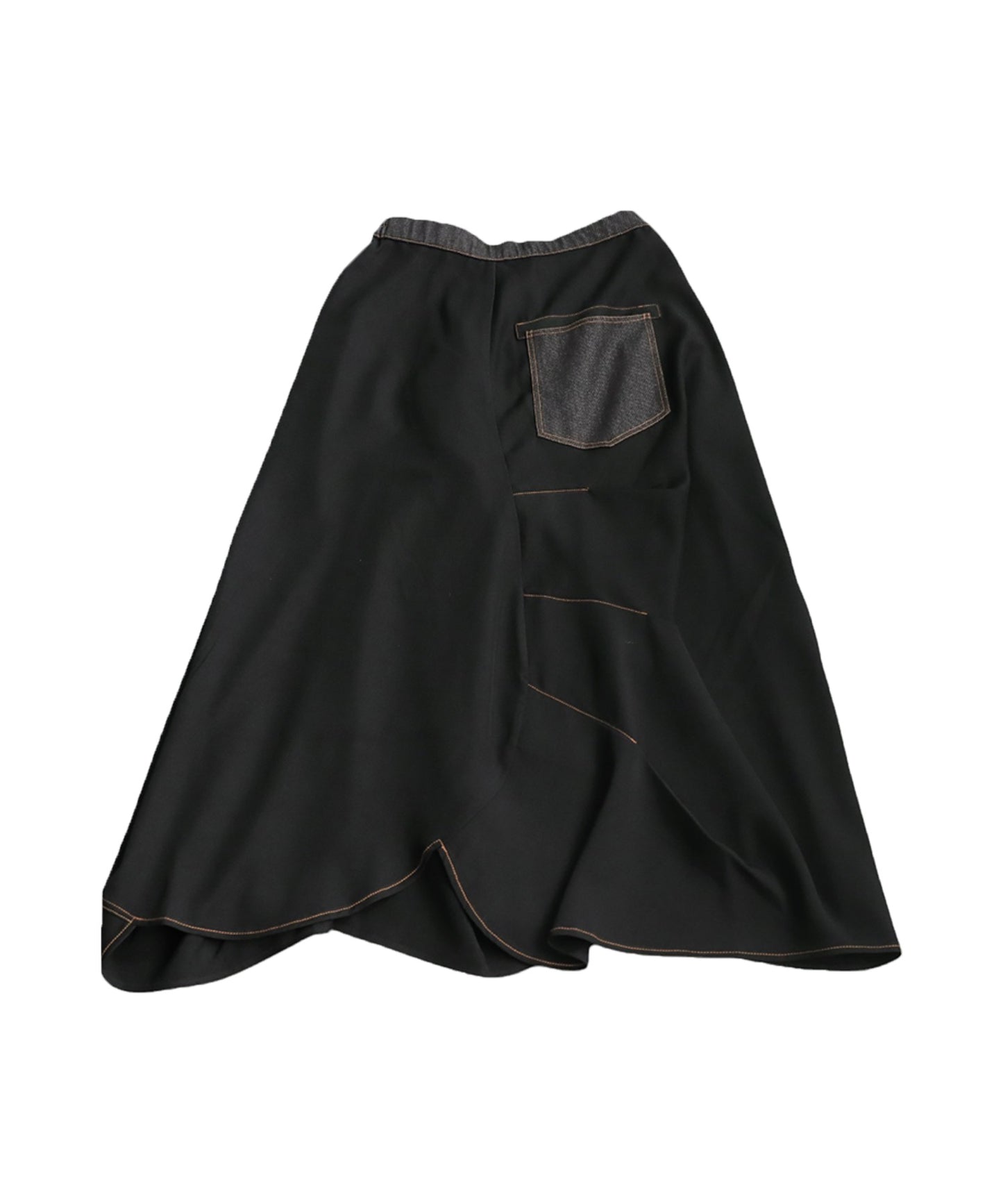 Different Material Tuck Skirt Ladies