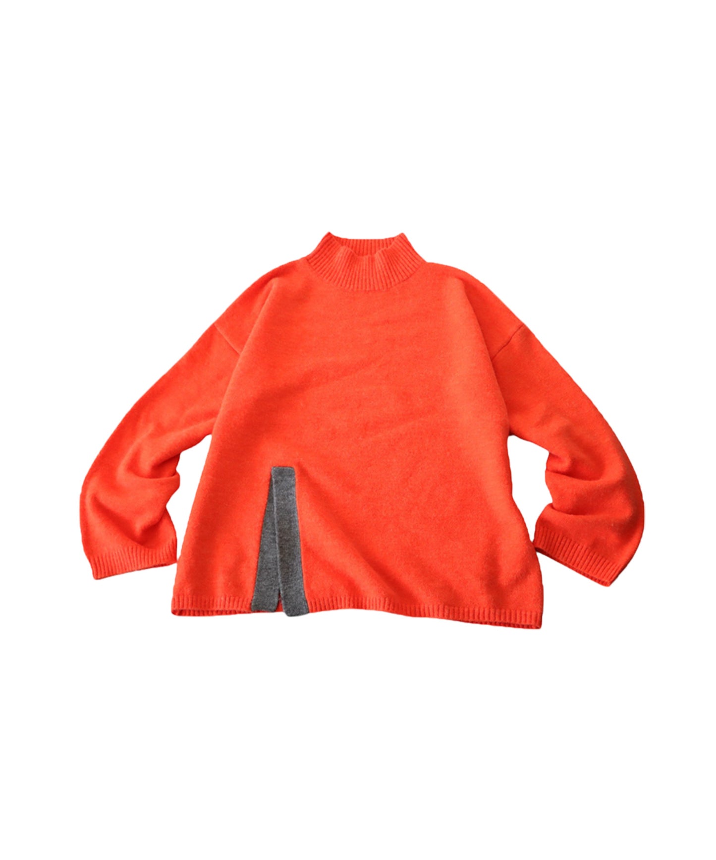 High Neck Slit Knit Ladies