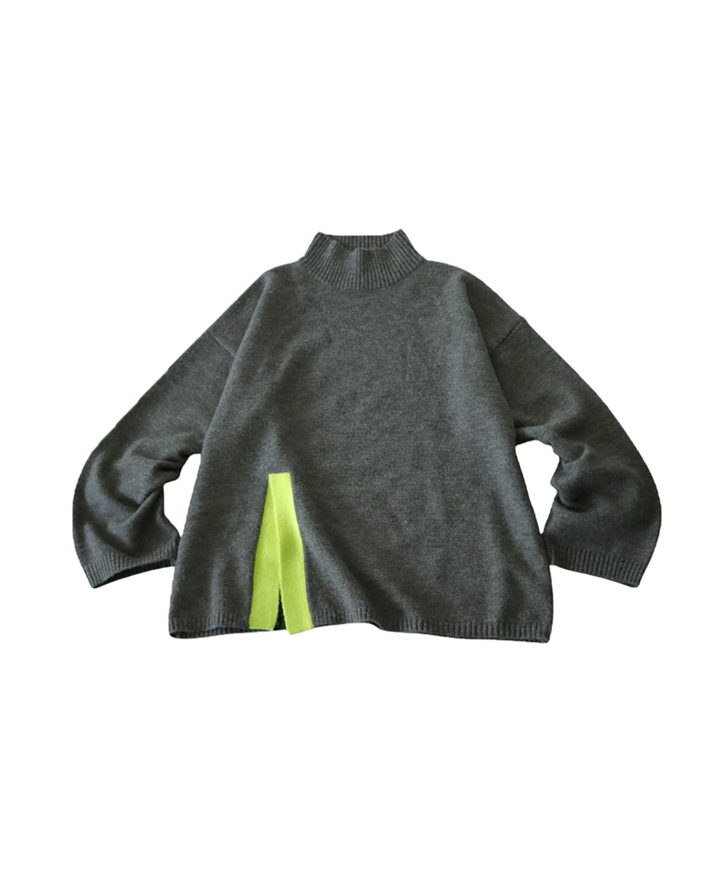 High Neck Slit Knit Ladies