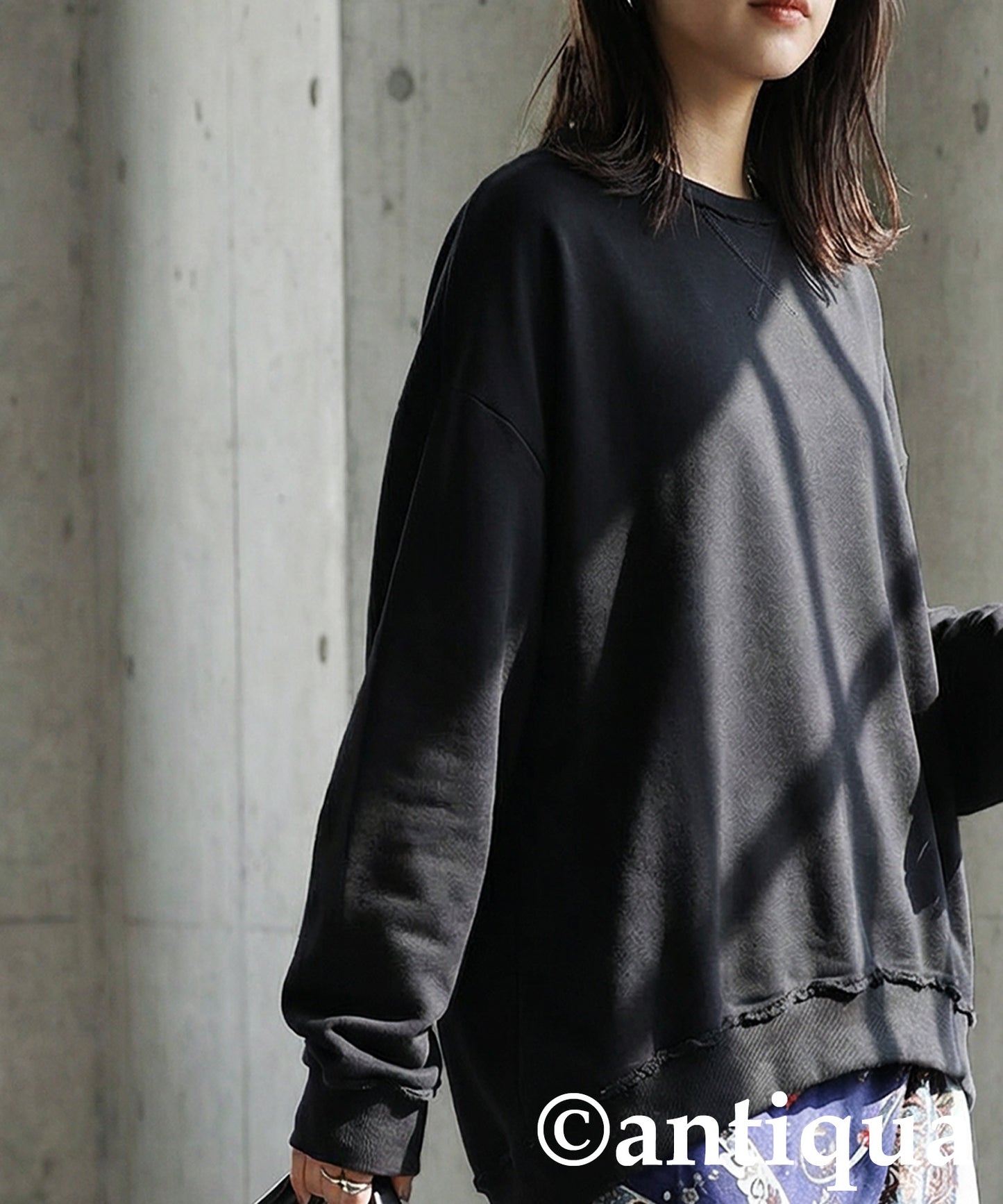 Raw-Edge Fleece Sweatshirt Ladies