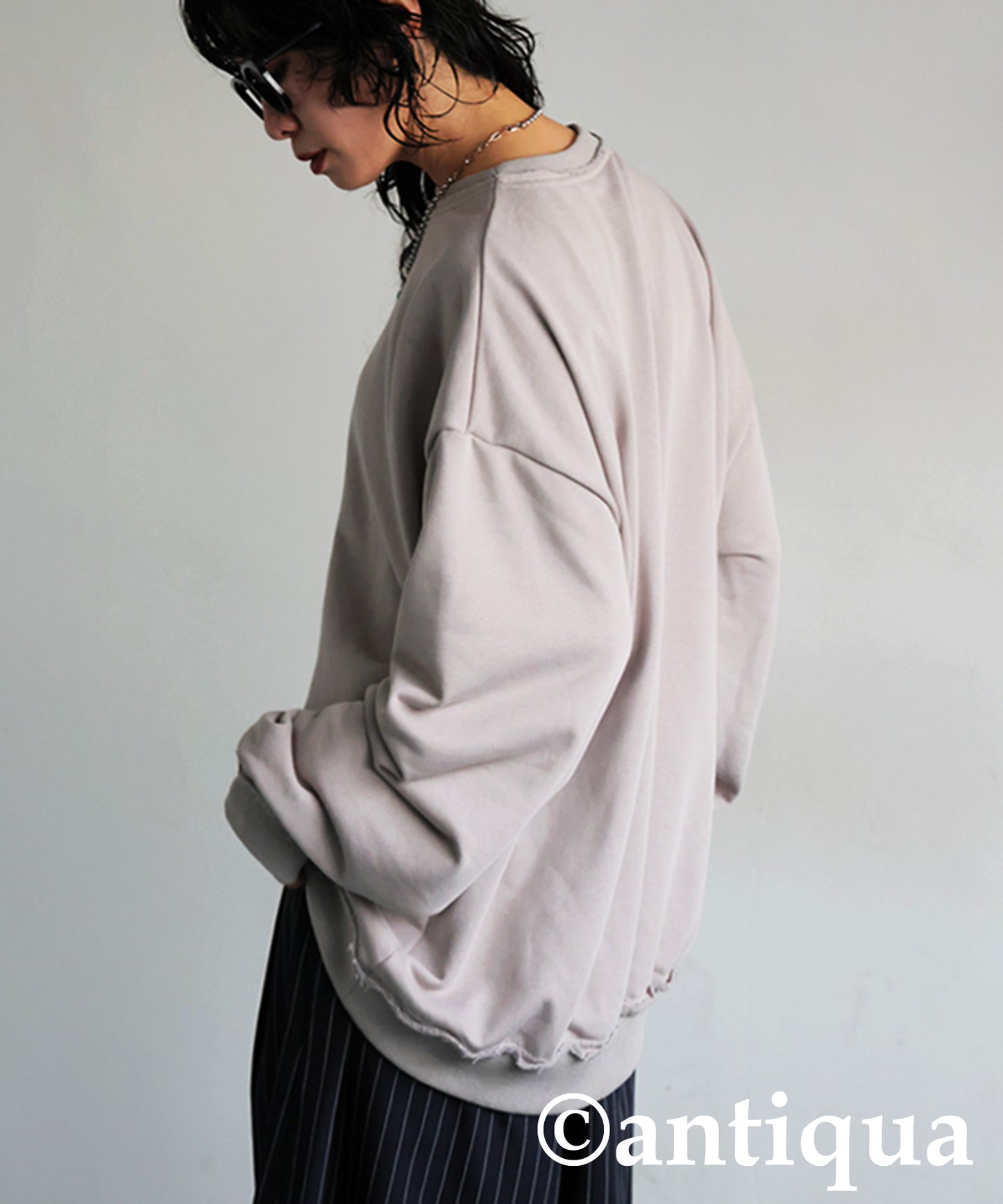 Raw-Edge Fleece Sweatshirt Ladies