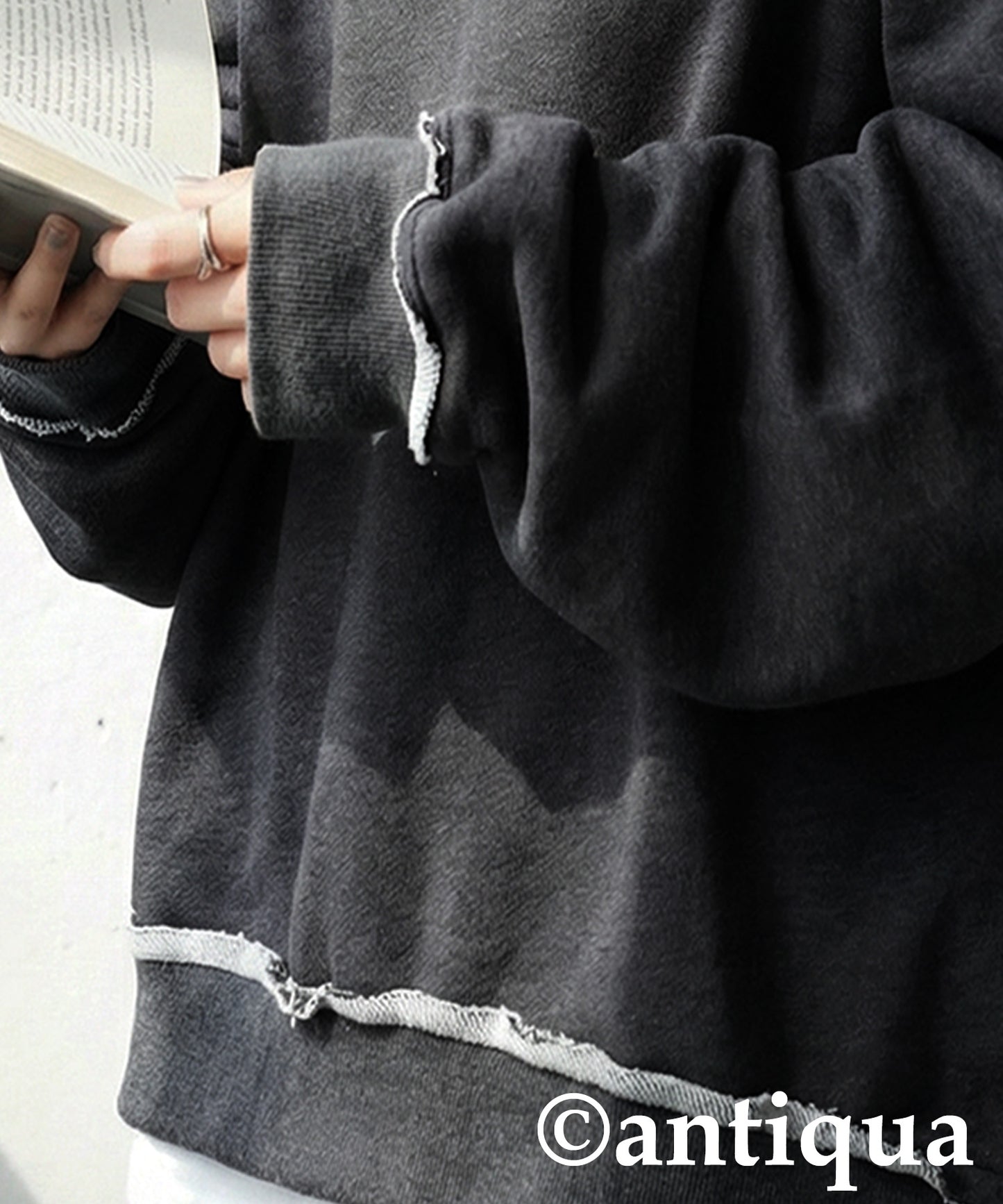 Raw-Edge Fleece Sweatshirt Ladies