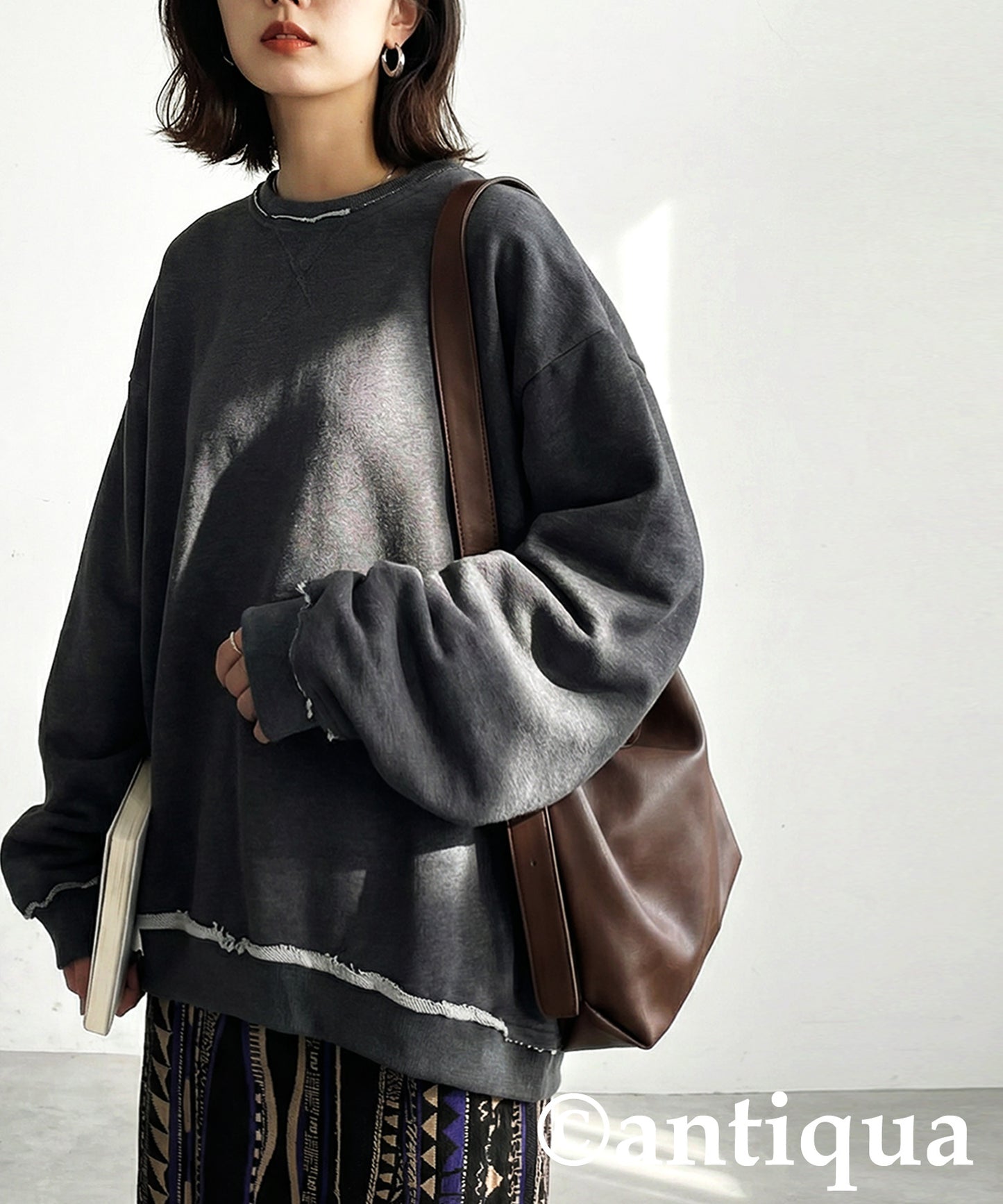 Raw-Edge Fleece Sweatshirt Ladies