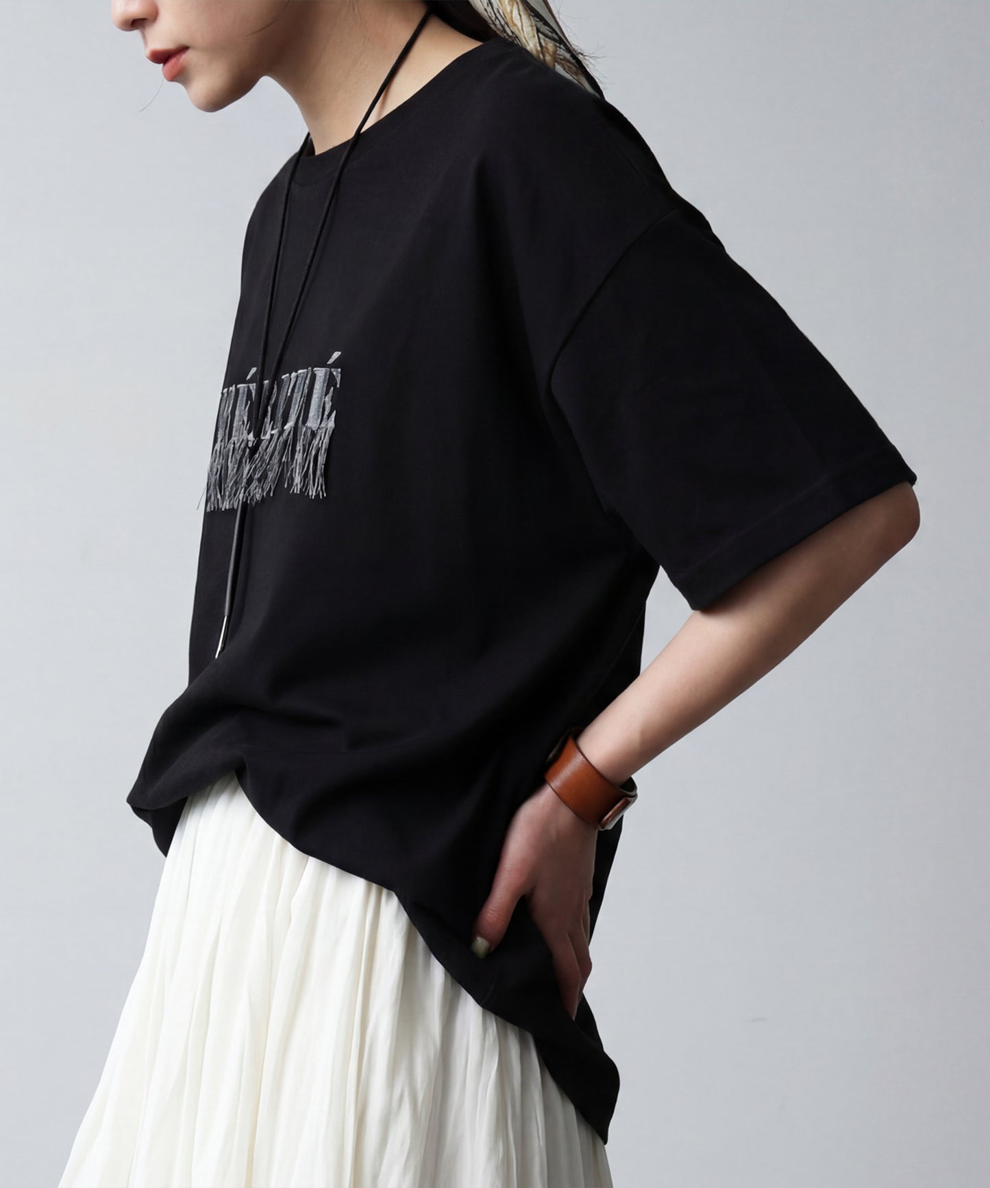 Cool-Touch Embroidered Fringe Logo T-Shirt Ladies