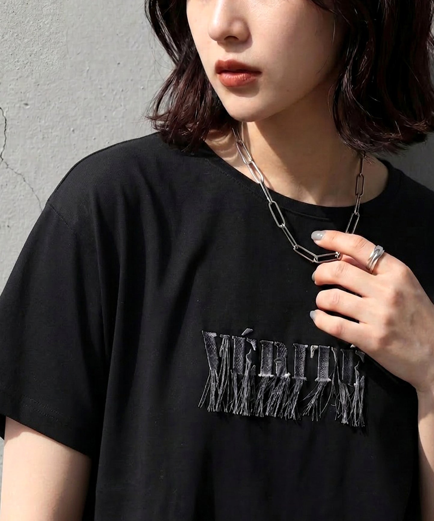 Cool-Touch Embroidered Fringe Logo T-Shirt Ladies